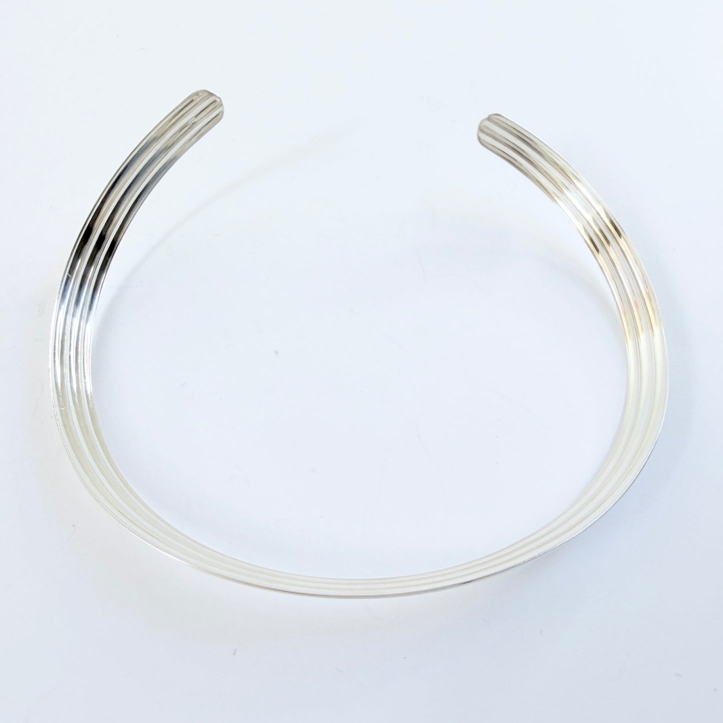 Vintage Sterling Silver Torque Open Collar Necklace.