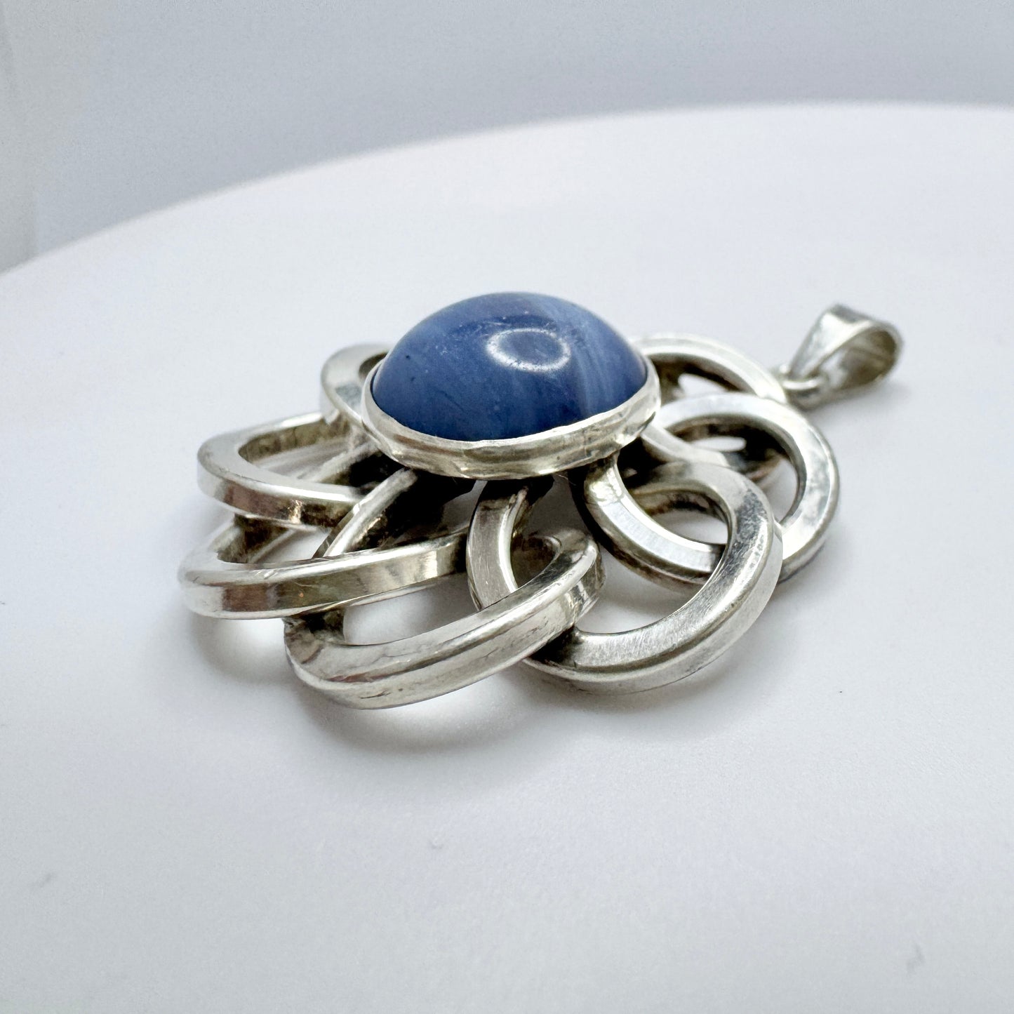 Victor Janson, Sweden 1976. Vintage Solid Silver Bergslagen-stone Pendant.