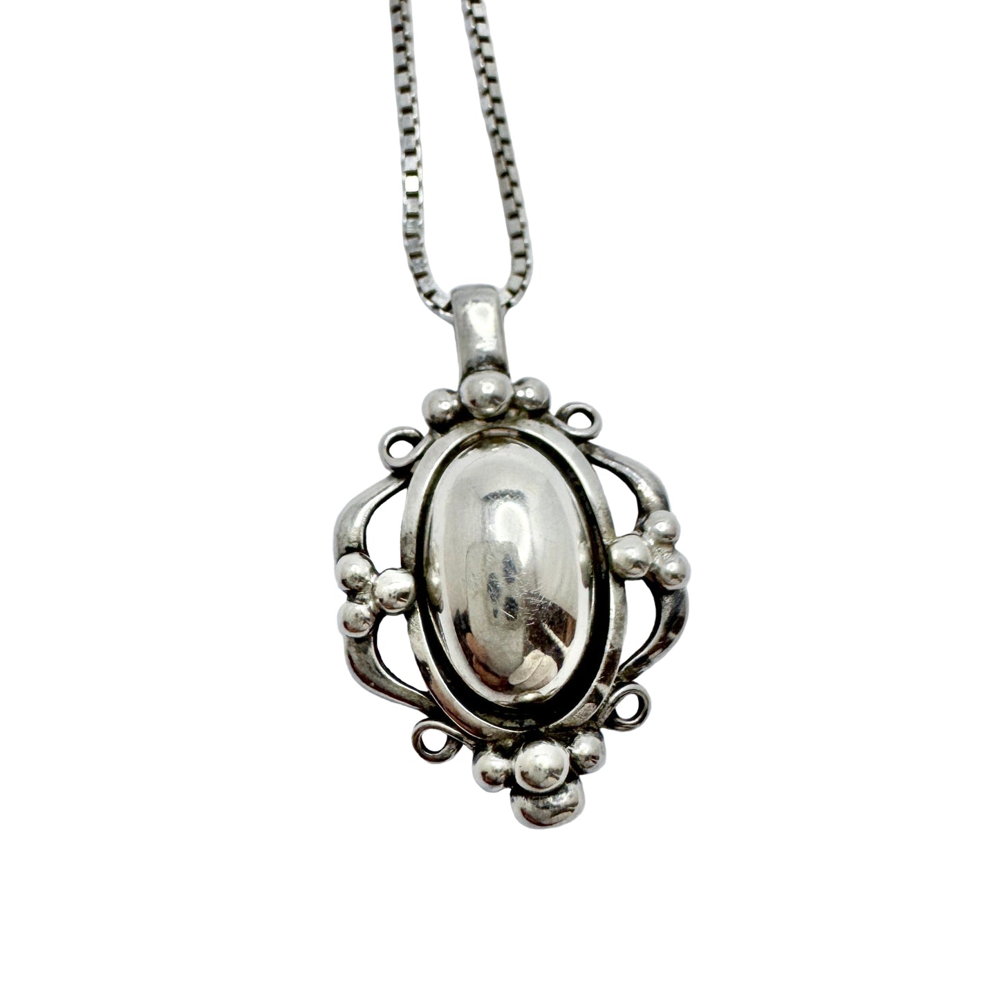 Georg Jensen. Denmark. Vintage Pendant of the Year 1989 Necklace.