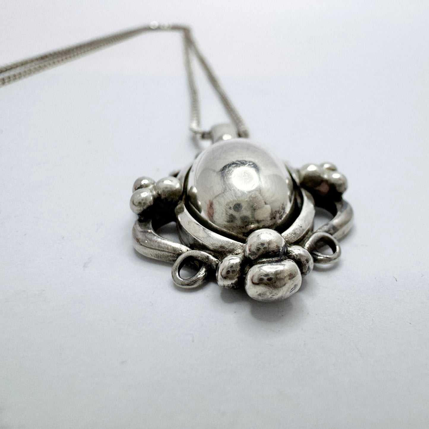 Georg Jensen. Denmark. Vintage Pendant of the Year 1989 Necklace.