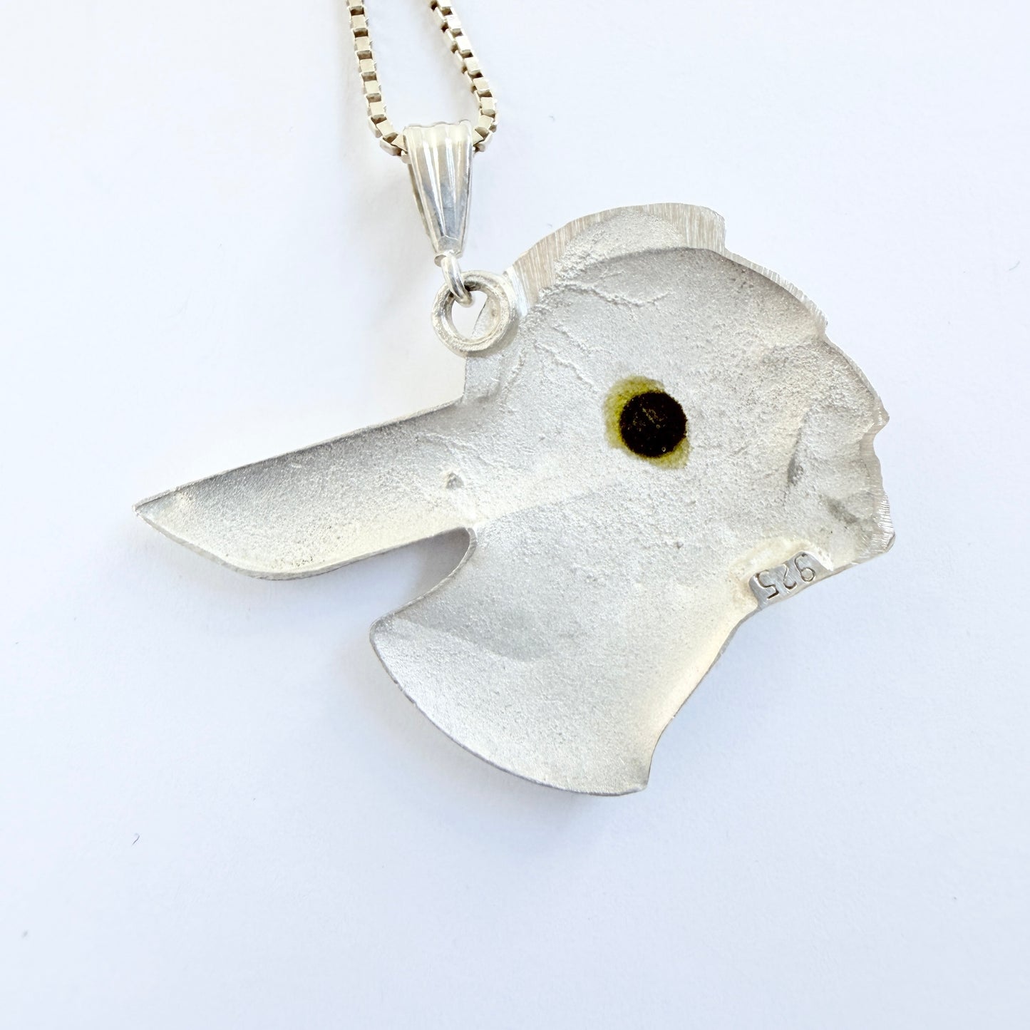 Sterling Silver Onyx Pendant Necklace.