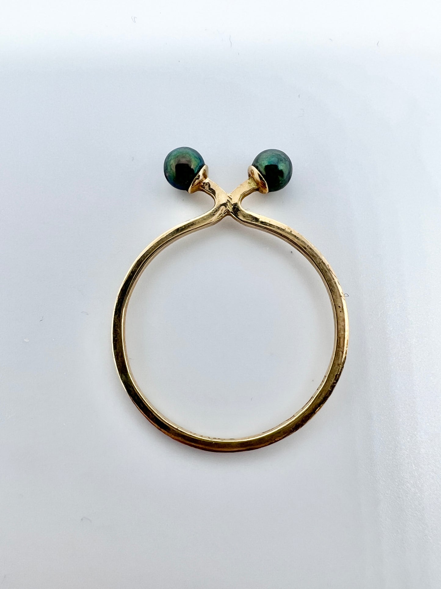 Theresia Hvorslev, Sweden 1988. Vintage 18k Gold Cultured Pearl Stack Ring. "The Tale Of The Ring"