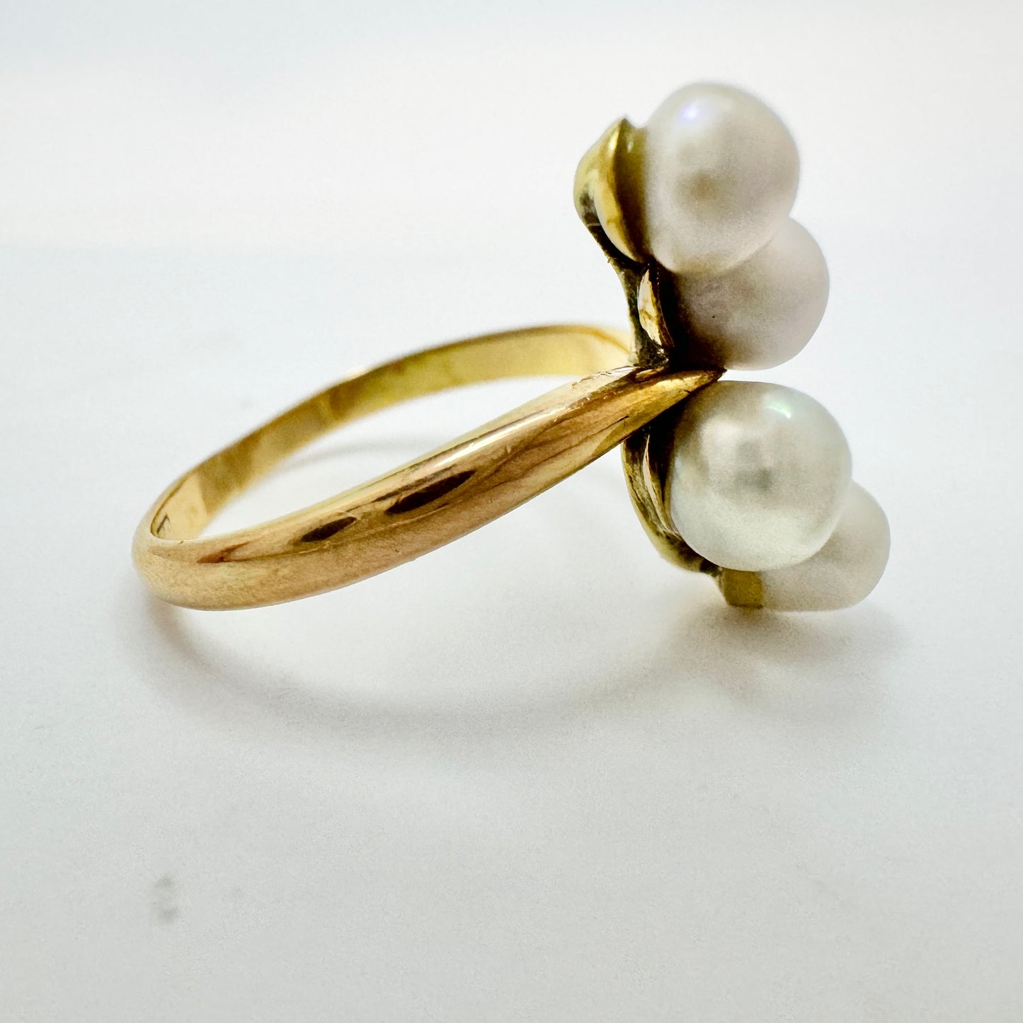 Charles Janson, Sweden 1921. Antique 18k Gold Pearl Ring.