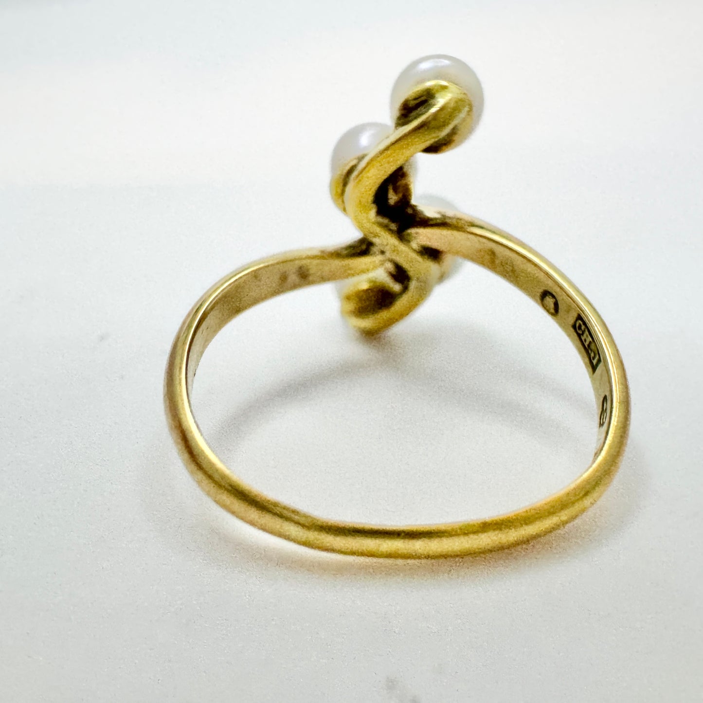 Charles Janson, Sweden 1921. Antique 18k Gold Pearl Ring.