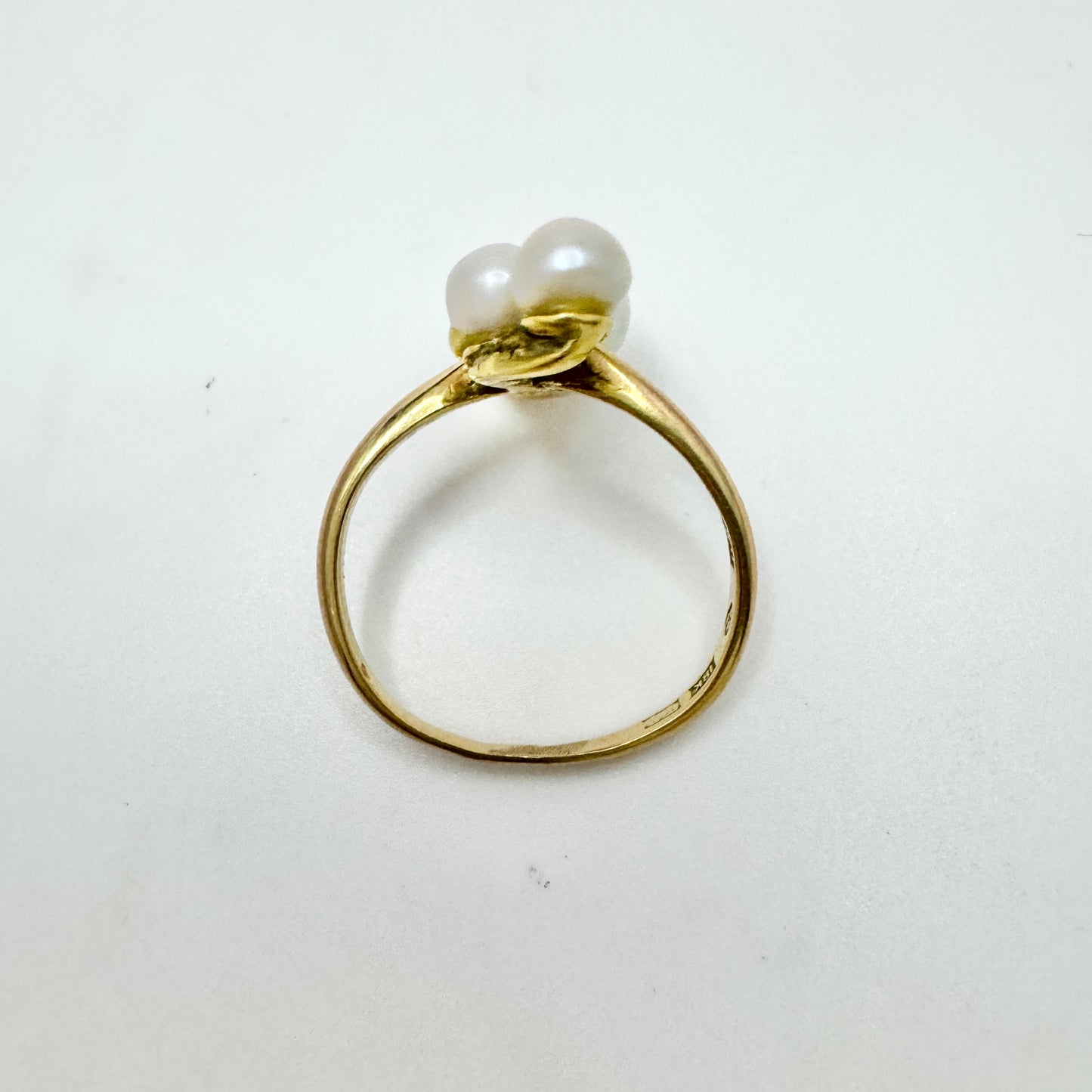 Charles Janson, Sweden 1921. Antique 18k Gold Pearl Ring.