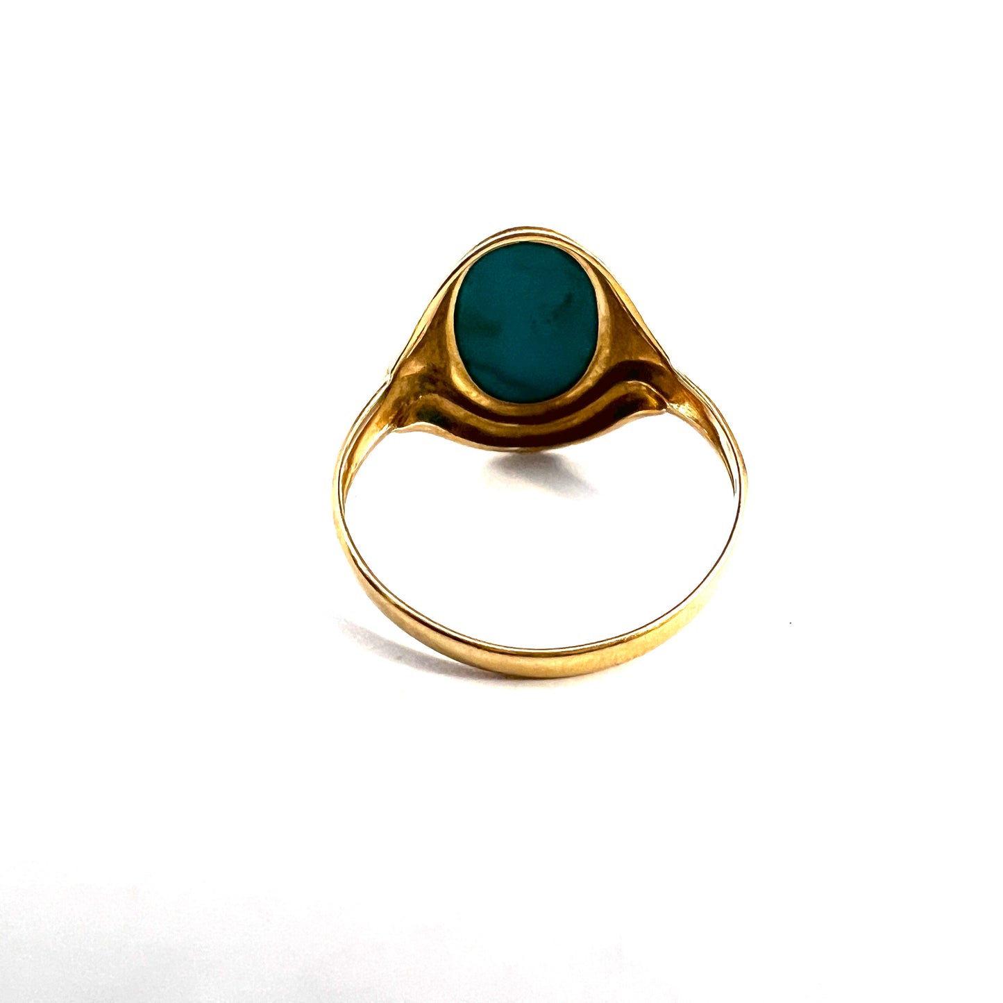 Sweden 1960s. Vintage 18k Gold Turquoise Ring.