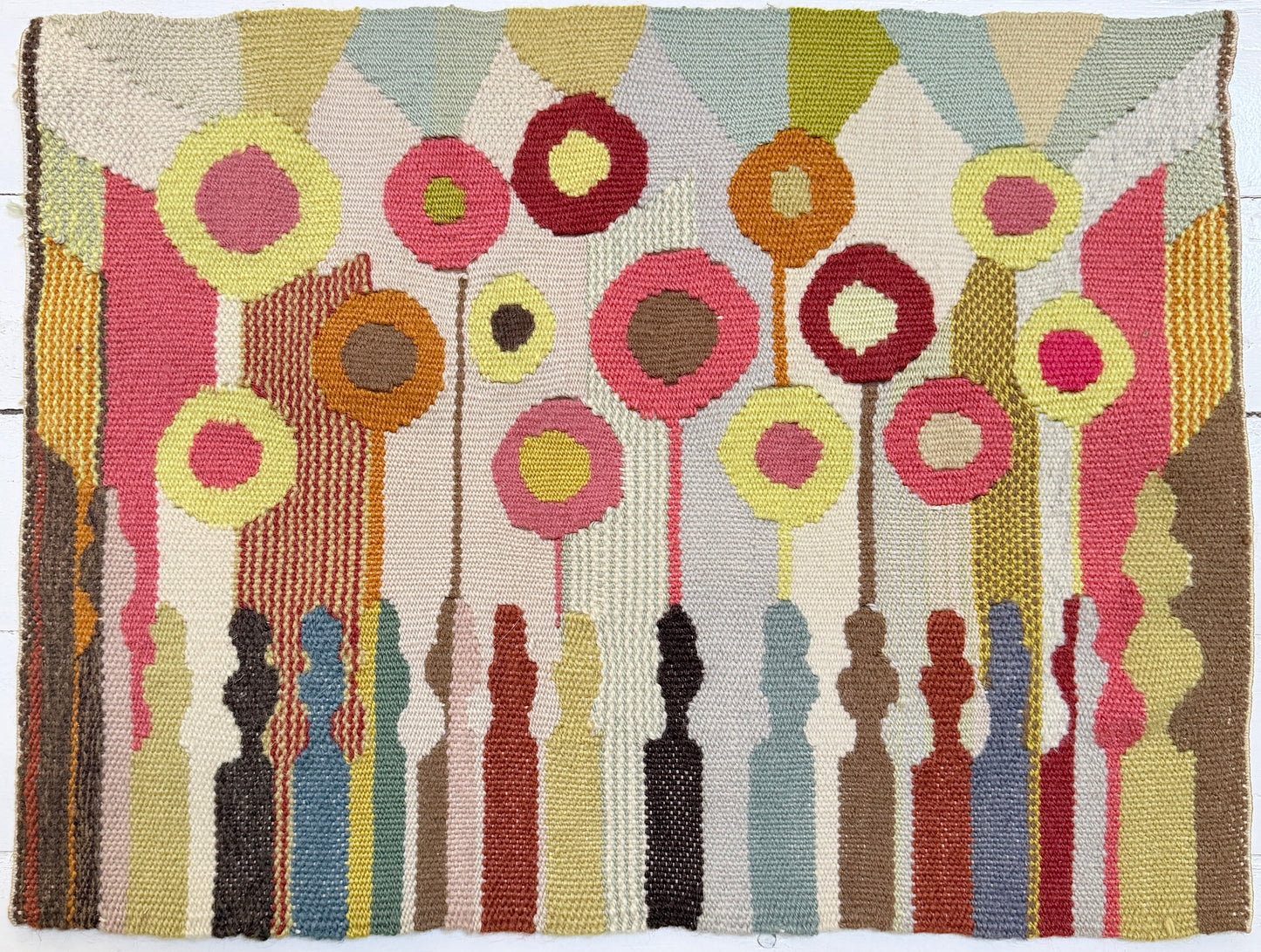 Sweden, ca 1960s Vintage Mid-century Flemish Tapestry Wall Hanging Art