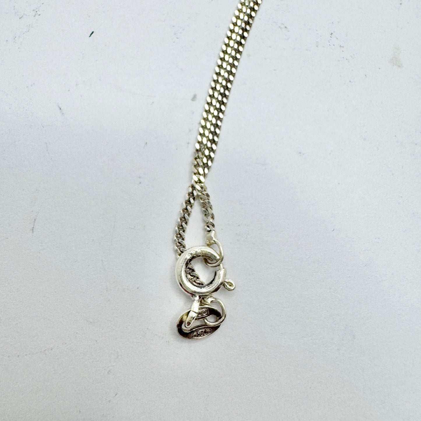 Karin Ferner, Sweden. Vintage Sterling Silver Angel Pendant Necklace. Signed.