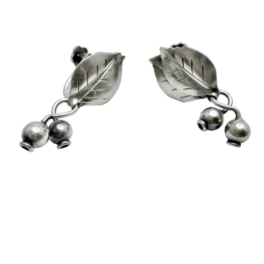 Gertrud Engel for Michelsen, Sweden 1952. Vintage Sterling Silver Earrings. Signed.