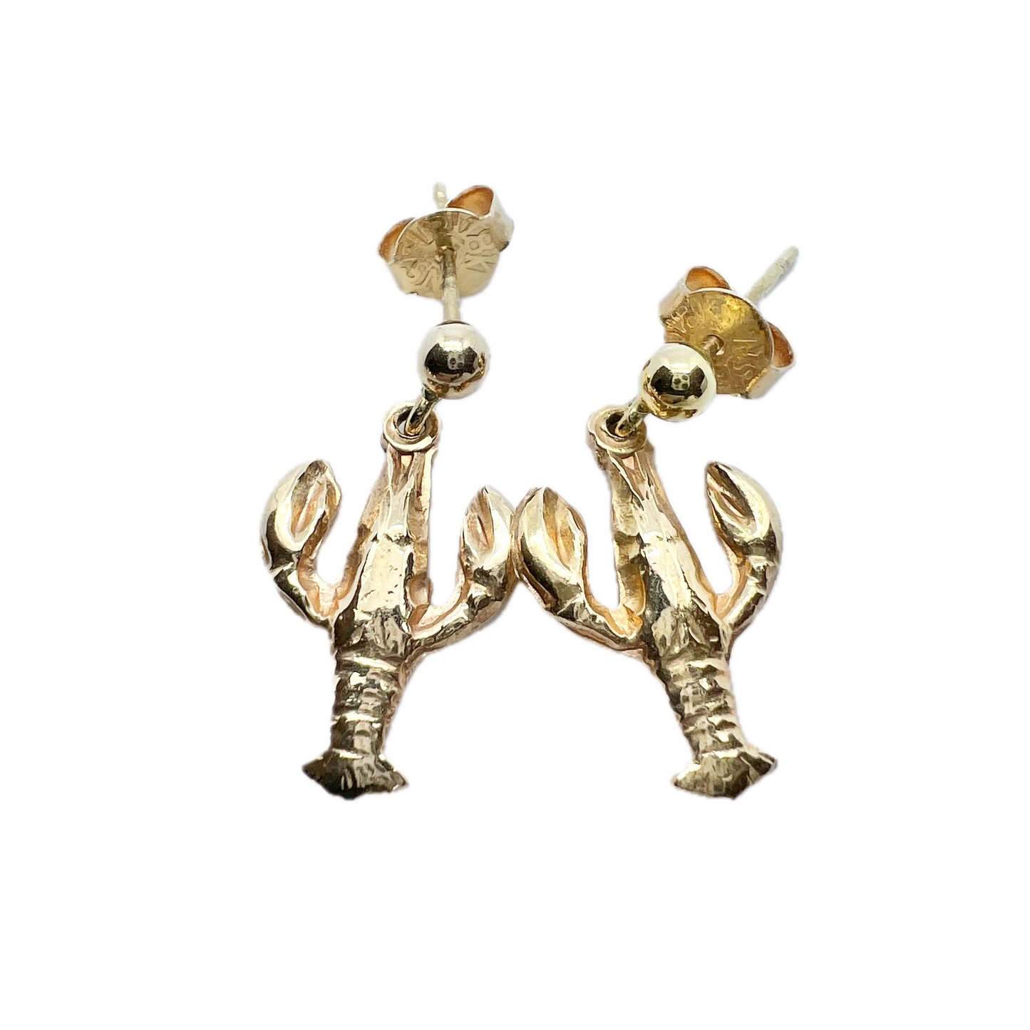 Alton, Sweden 1957. Vintage 18k Gold Novelty Lobster Earrings.