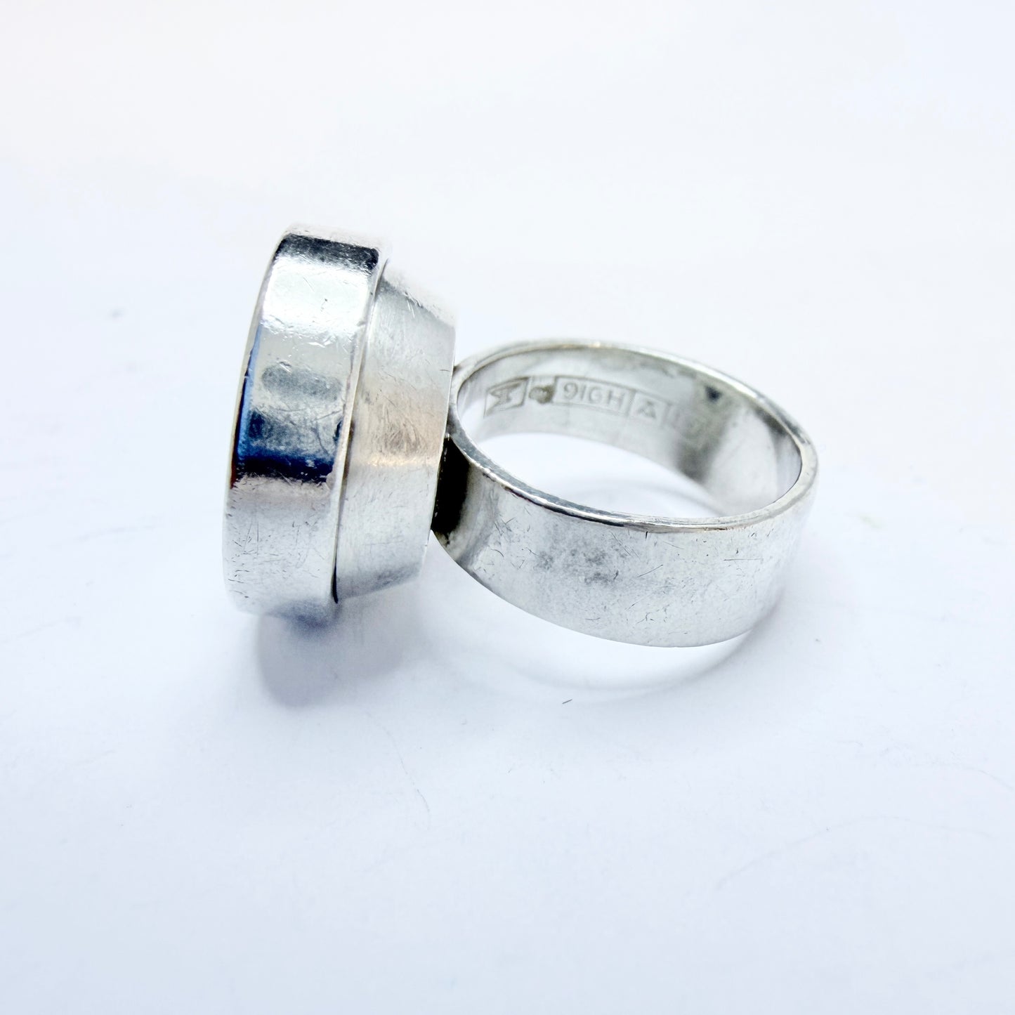 Elis Kauppi, Kupittaan Kulta Finland 1964. Vintage Solid Silver Rock Crystal Ring.