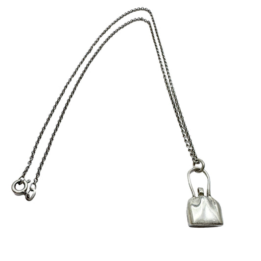 Karin Ferner, Sweden. Vintage Sterling Silver Purse Pendant Necklace. Signed.
