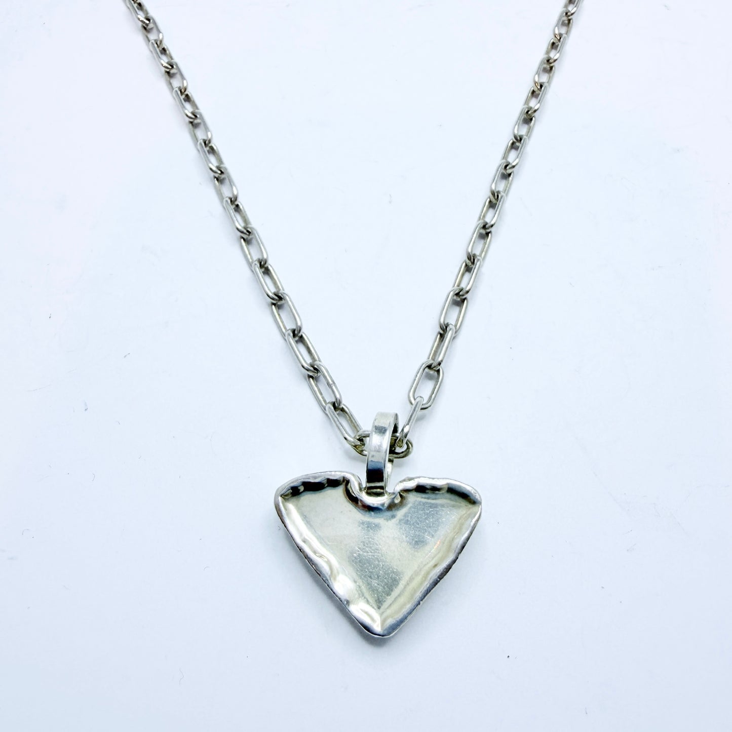 Claes E Giertta, Sweden 1974. Vintage Sterling Silver Heart Pendant Vecklace.