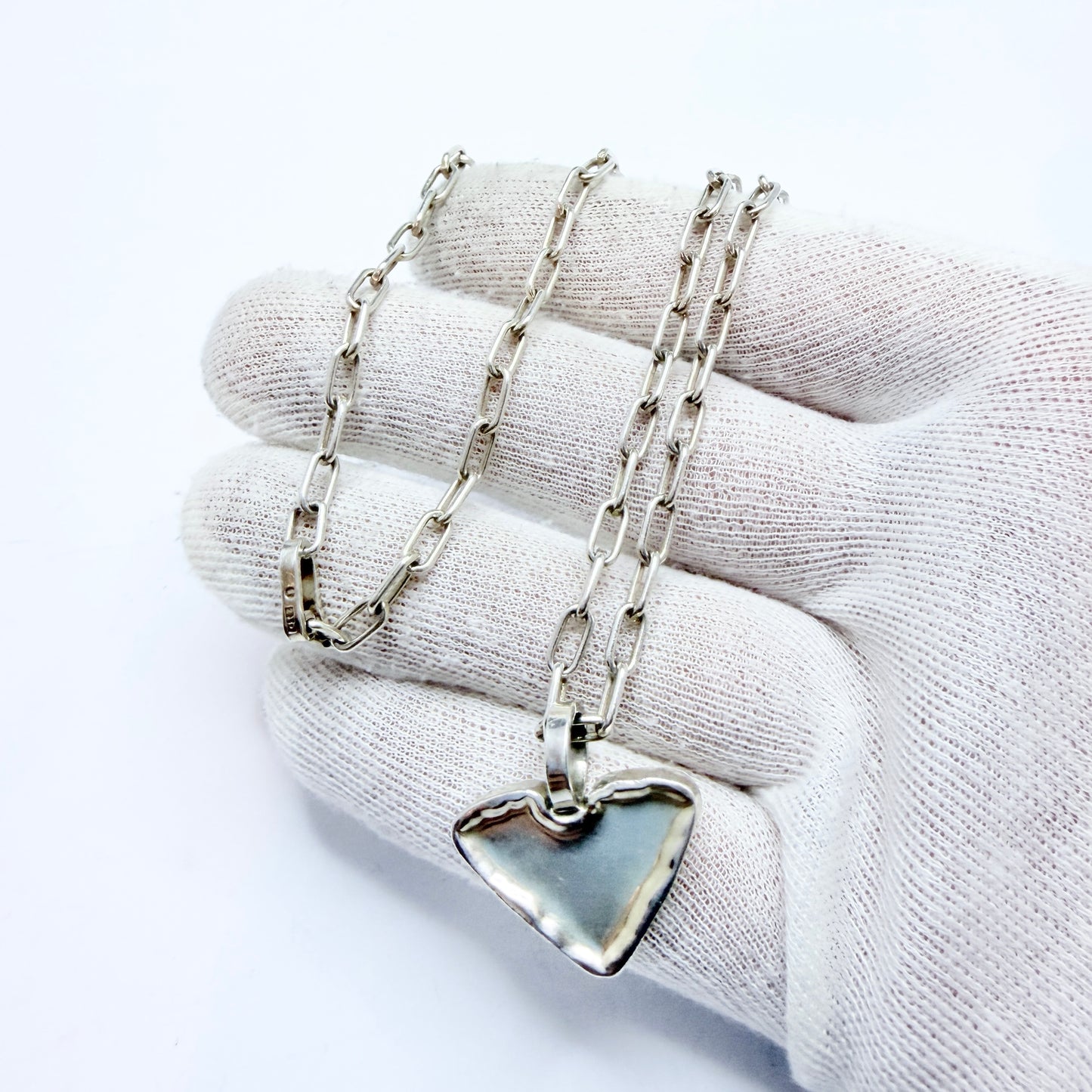 Claes E Giertta, Sweden 1974. Vintage Sterling Silver Heart Pendant Vecklace.