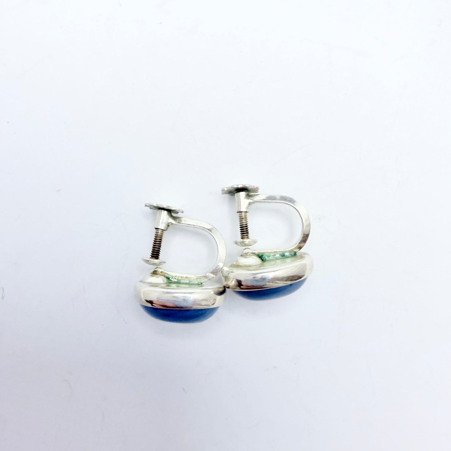Sweden. Vintage Sterling Silver Bergslagen-stone Earrings.
