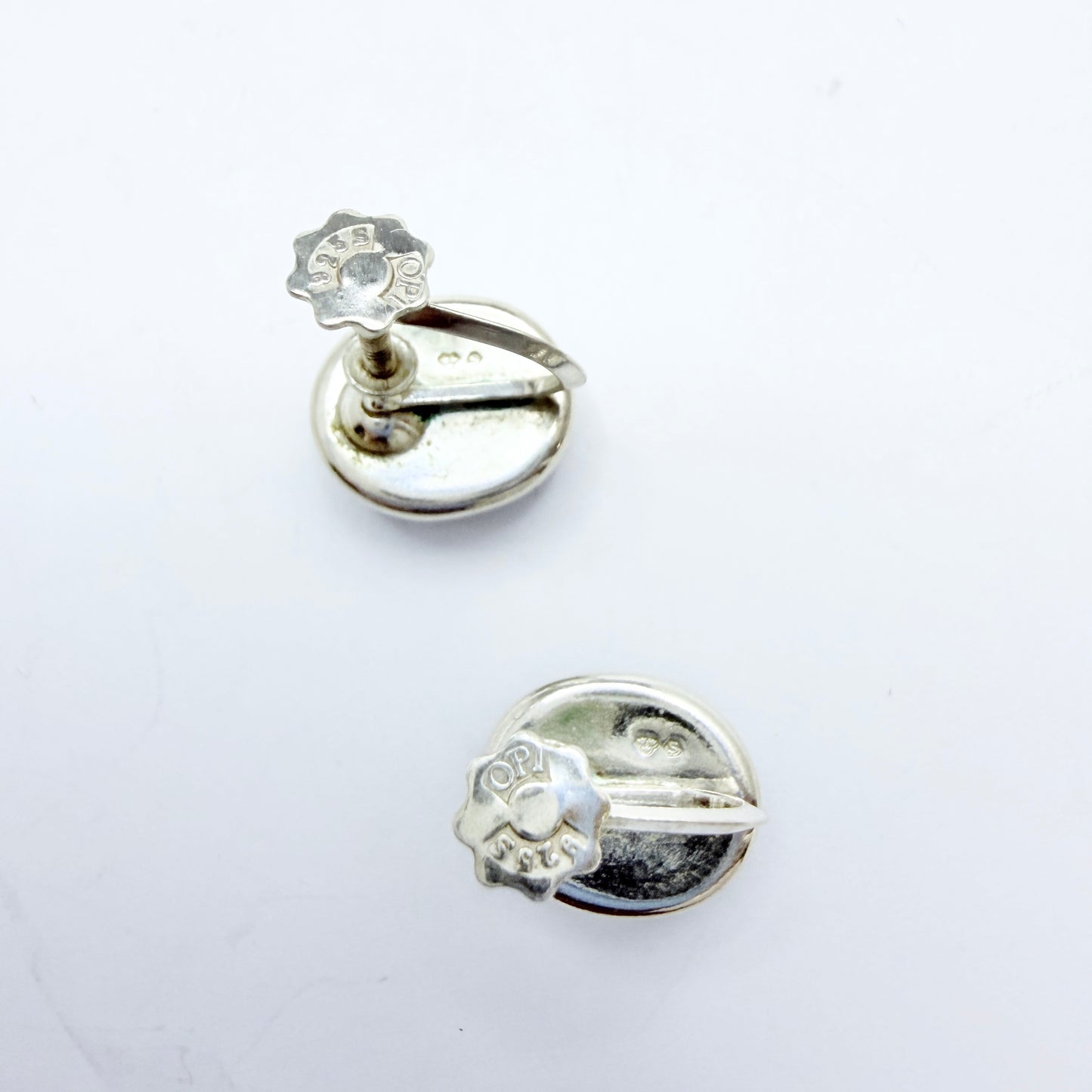 Sweden. Vintage Sterling Silver Bergslagen-stone Earrings.