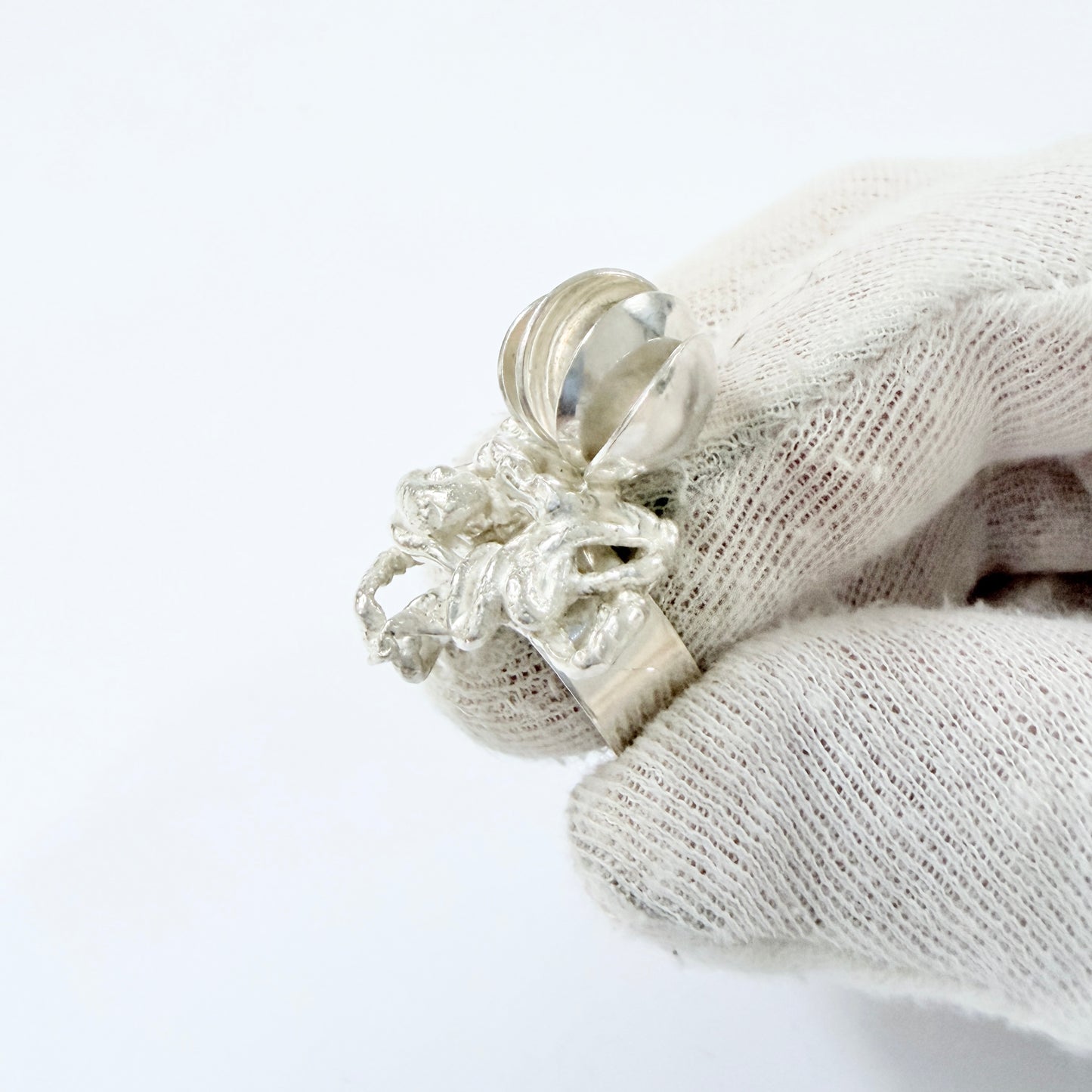 Peter von Post, Sweden 1971. Bold Vintage Modernist Sterling Silver Ring. Signed