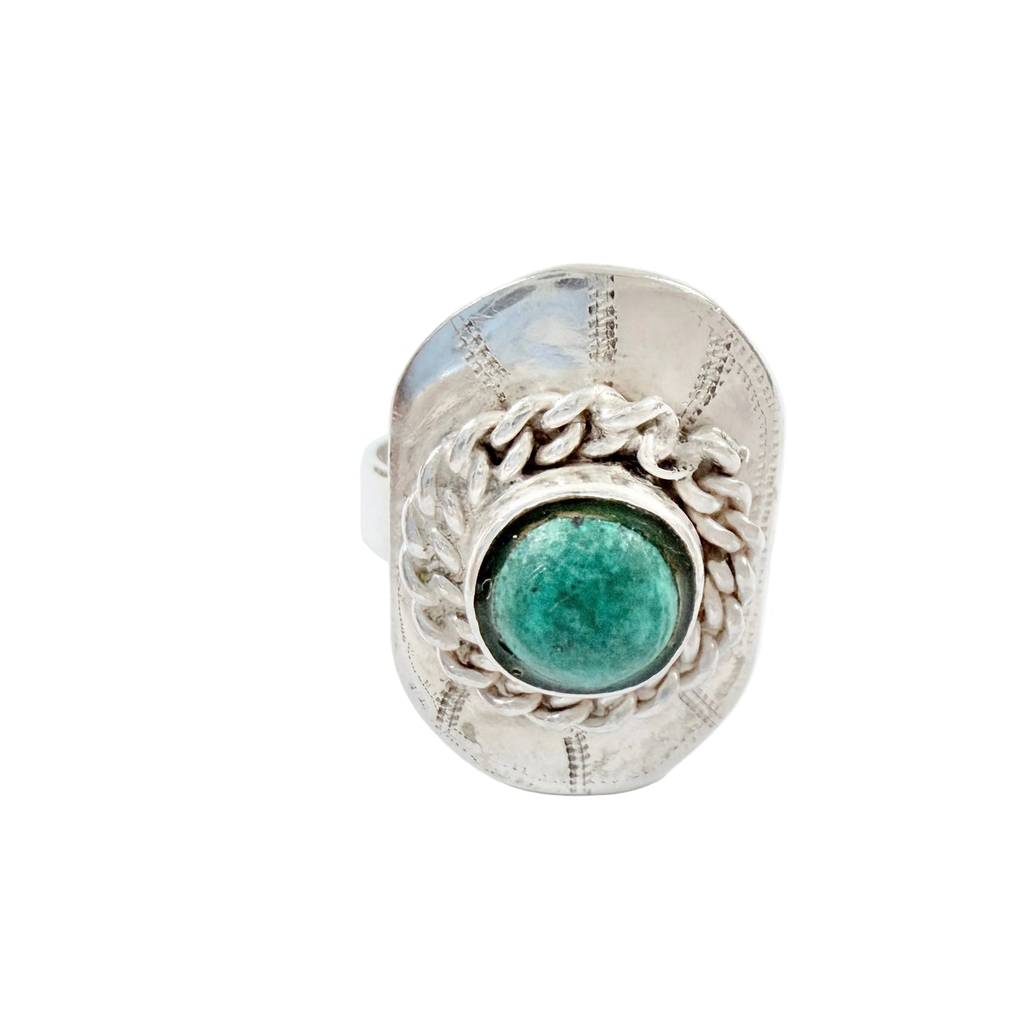 Sweden 1990. Vintage Sterling Silver Eilat Stone Ring.