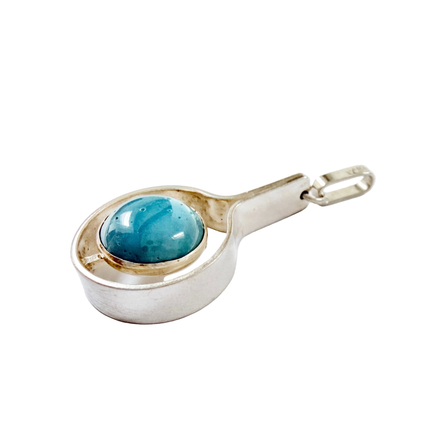 Victor Janson, Sweden 1975. Vintage Sterling Silver Bergslagen-stone Pendant.