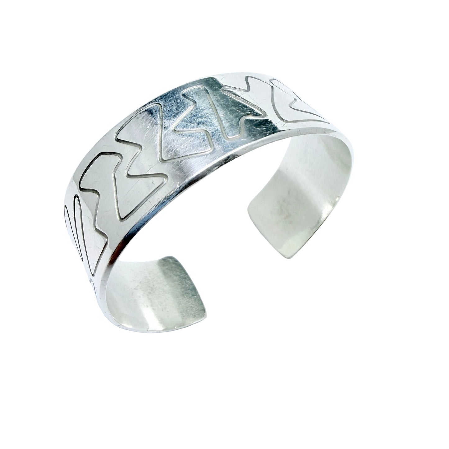 Karl Zilas Mattson, Sweden 1962. Vintage Sterling Silver Cuff Bracelet.