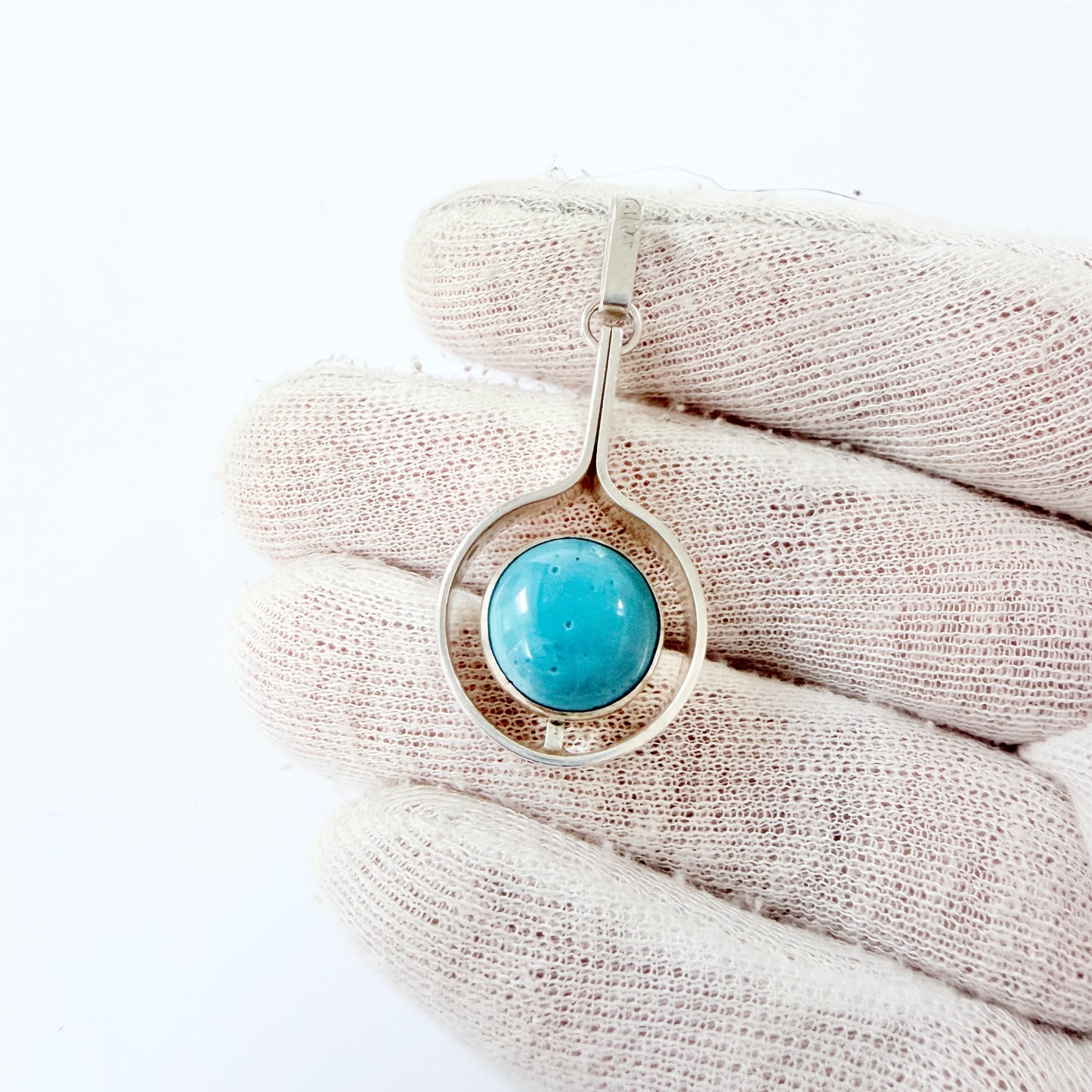 Victor Janson, Sweden 1975. Vintage Sterling Silver Bergslagen-stone Pendant.