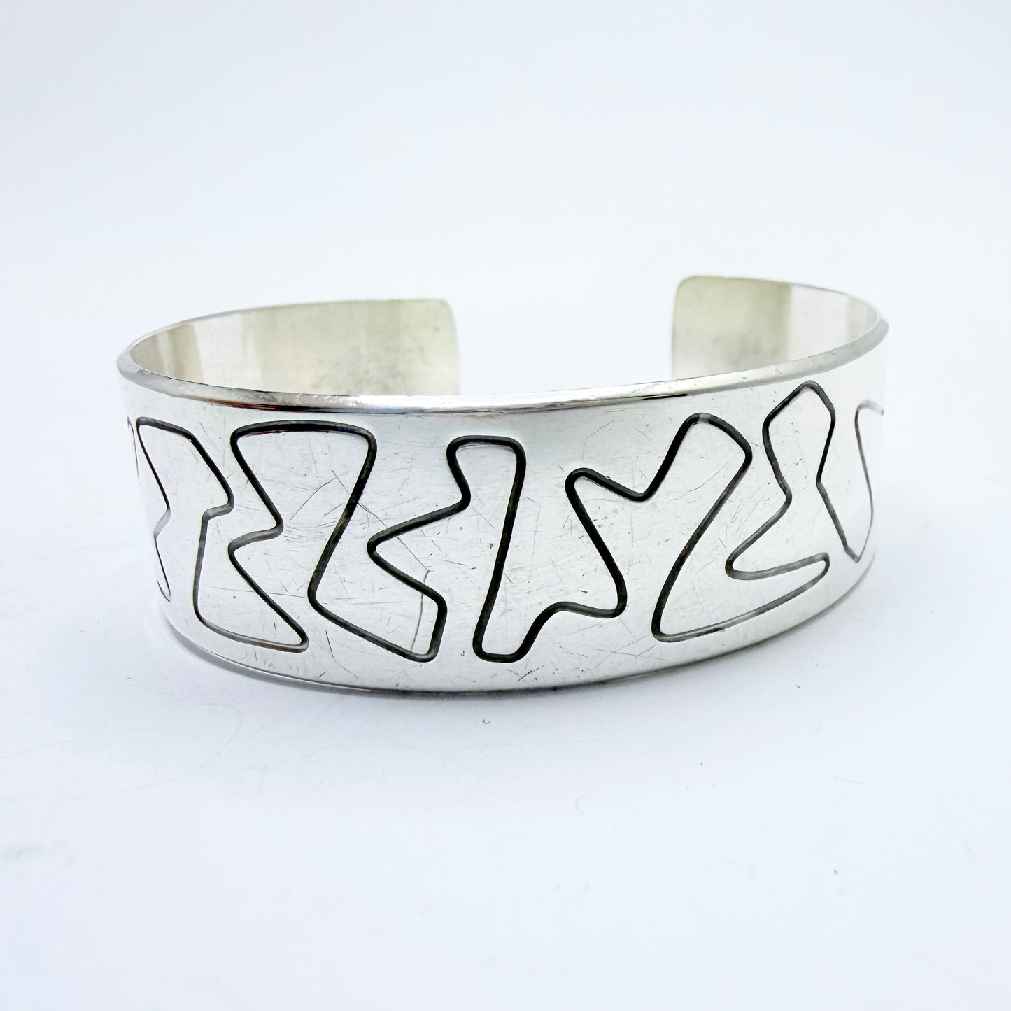 Karl Zilas Mattson, Sweden 1962. Vintage Sterling Silver Cuff Bracelet.