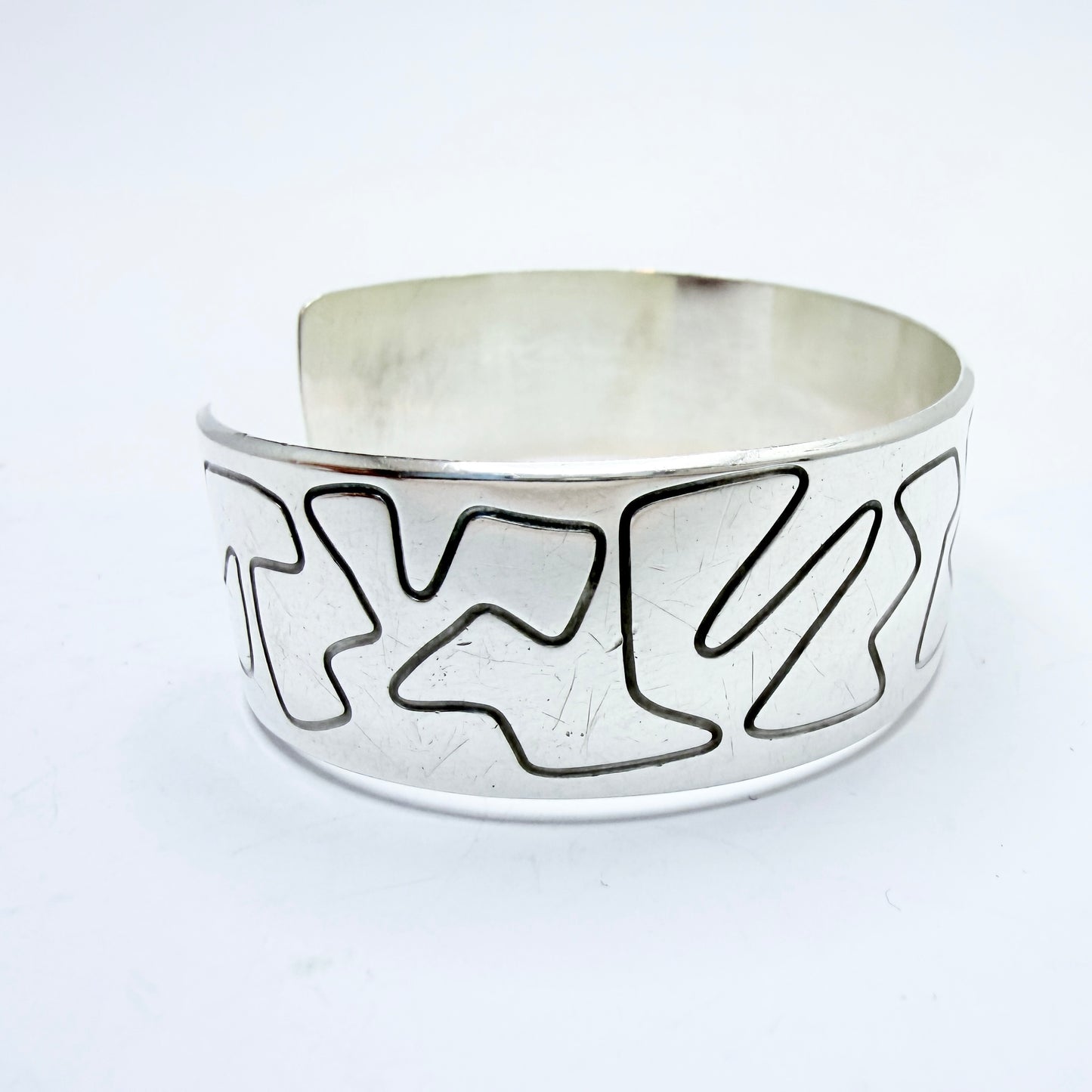 Karl Zilas Mattson, Sweden 1962. Vintage Sterling Silver Cuff Bracelet.