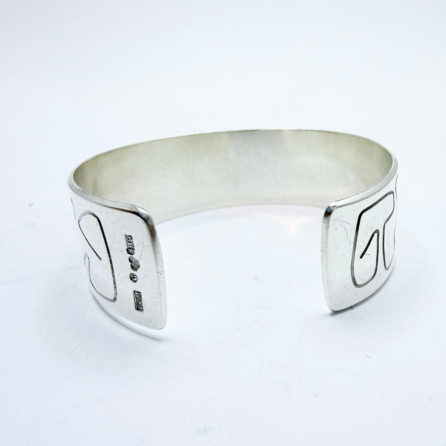 Karl Zilas Mattson, Sweden 1962. Vintage Sterling Silver Cuff Bracelet.