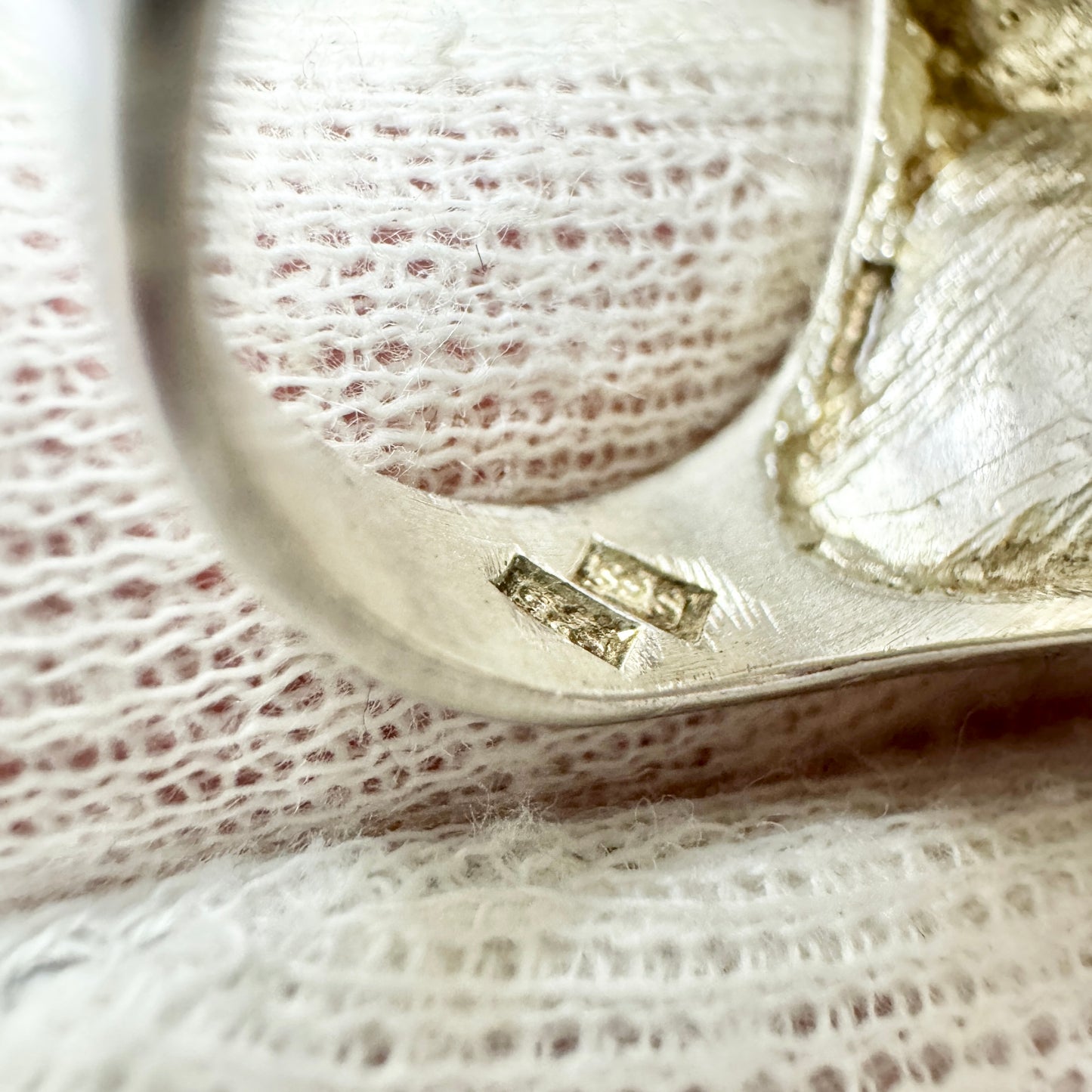 Sweden. Vintage Bold Vintage Modernist Brutalist Sterling Silver Ring.