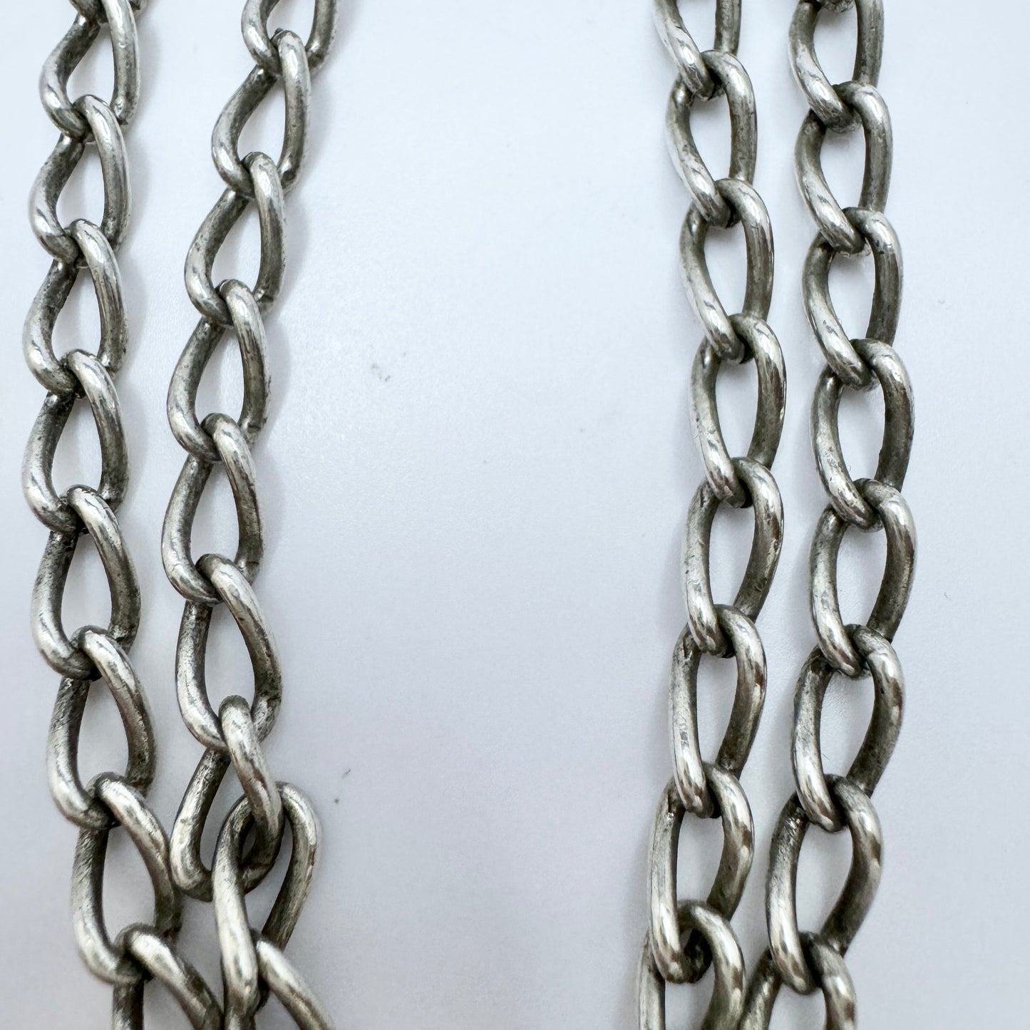 Sweden c 1900. Antique Solid Silver Watch Chain in Necklace Length.