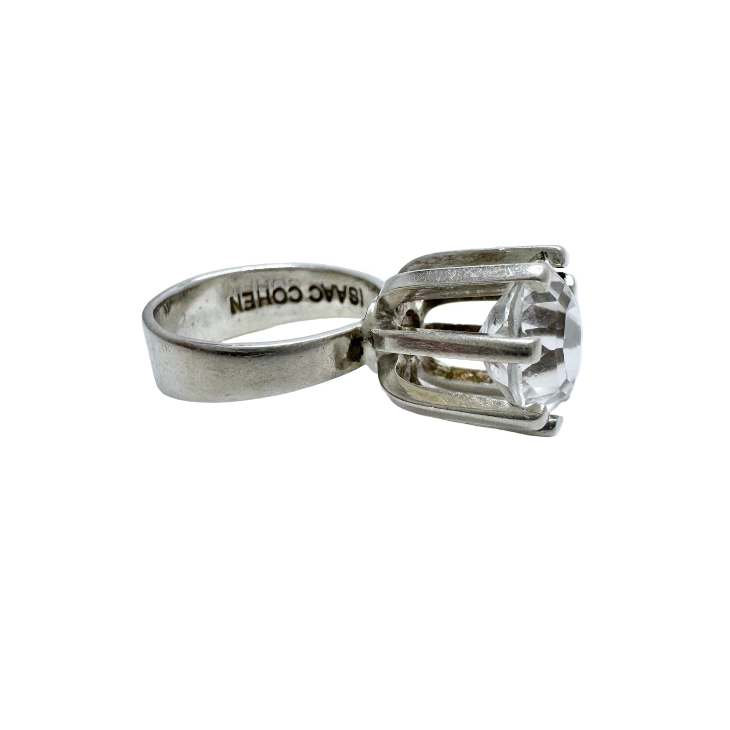 Isaac Cohen, Sweden 1964. Vintage Sterling Silver Rock Crystal Ring.