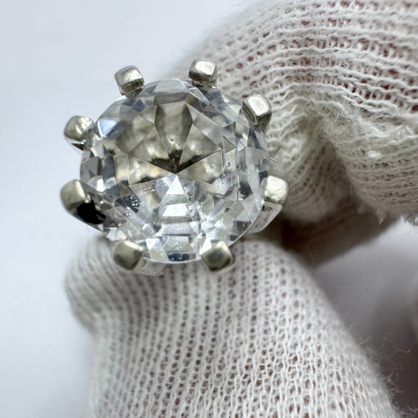 Isaac Cohen, Sweden 1964. Vintage Sterling Silver Rock Crystal Ring.