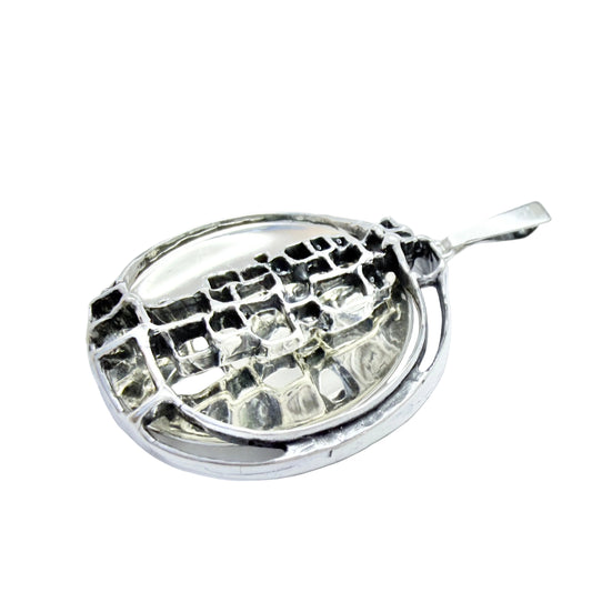 Teka, Theodor Klotz, Germany 1970s. Large Vintage Sterling Silver Brutalist Pendant.