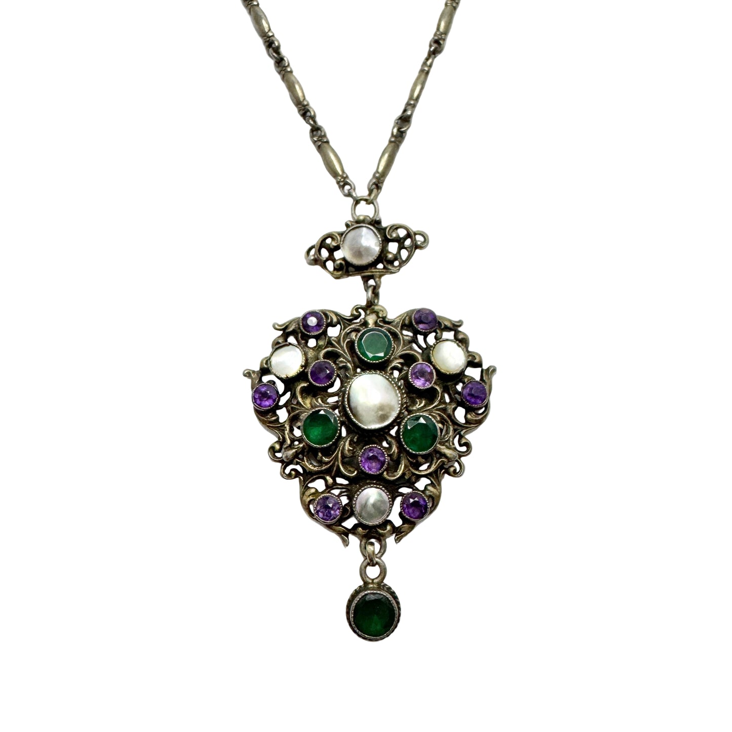 Martin Mayer, Germany ca 1920. Antique Solid Silver Pendant Necklace.