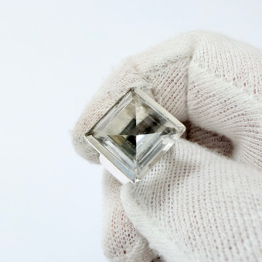 G Dahlgren, Sweden 1969. Bold Vintage Sterling Silver Rock Crystal Ring.