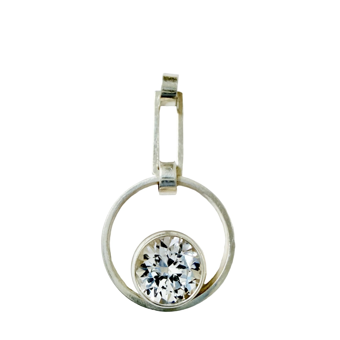 Salovaara, Finland 1970s. Vintage Sterling Silver Rock Crystal Pendant.
