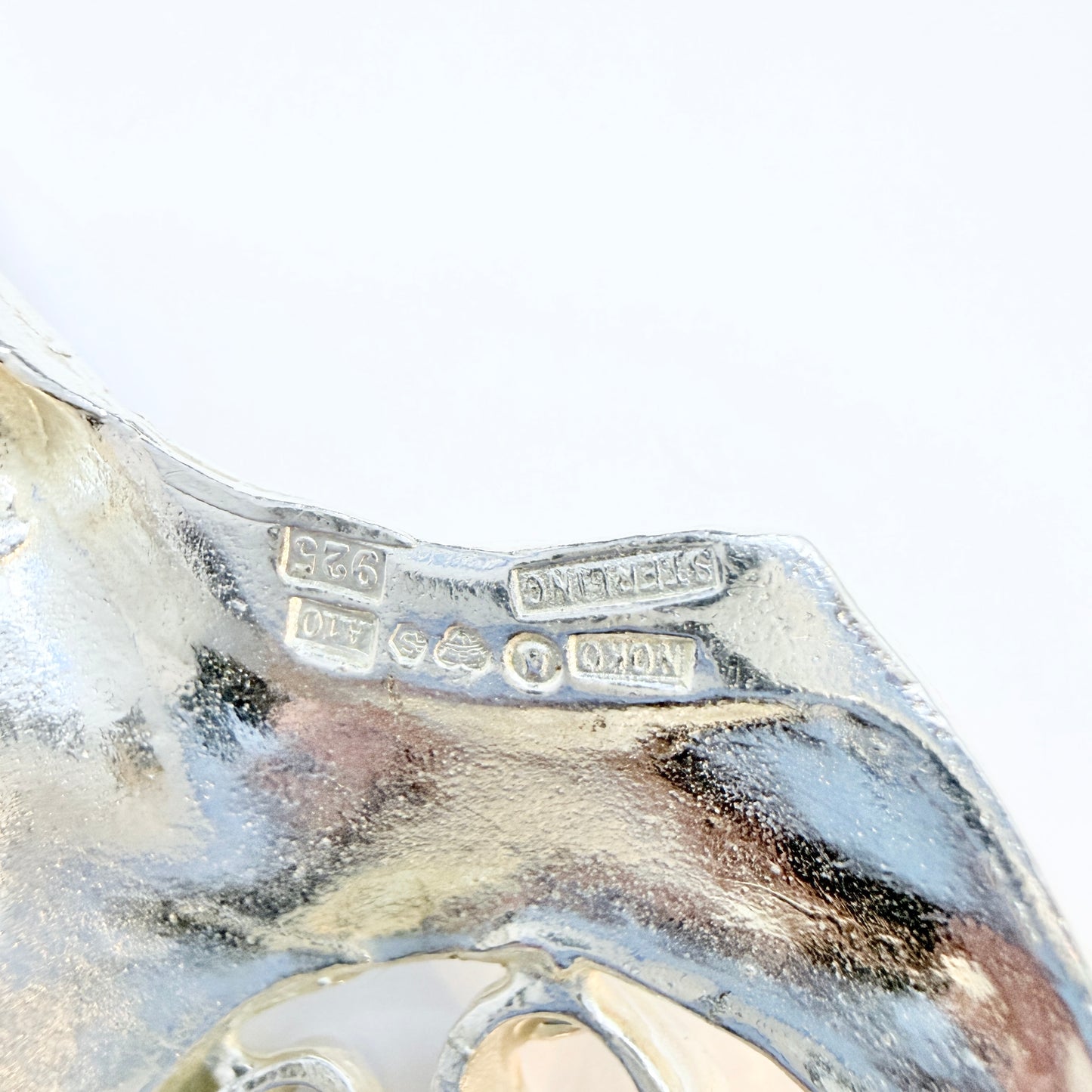 Robbert, for Nordisk Kokusai Sweden 1975. Large Vintage Sterling Silver Pendant. Signed.