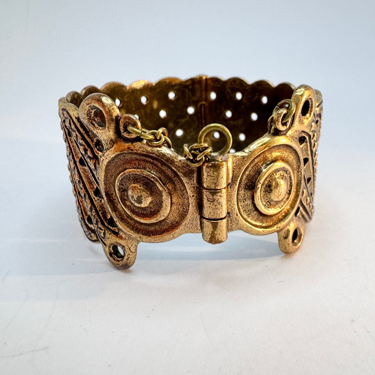 Kalevala Koru, Finland. Vintage Bronze Hinged Bracelet. Design Hattelmala