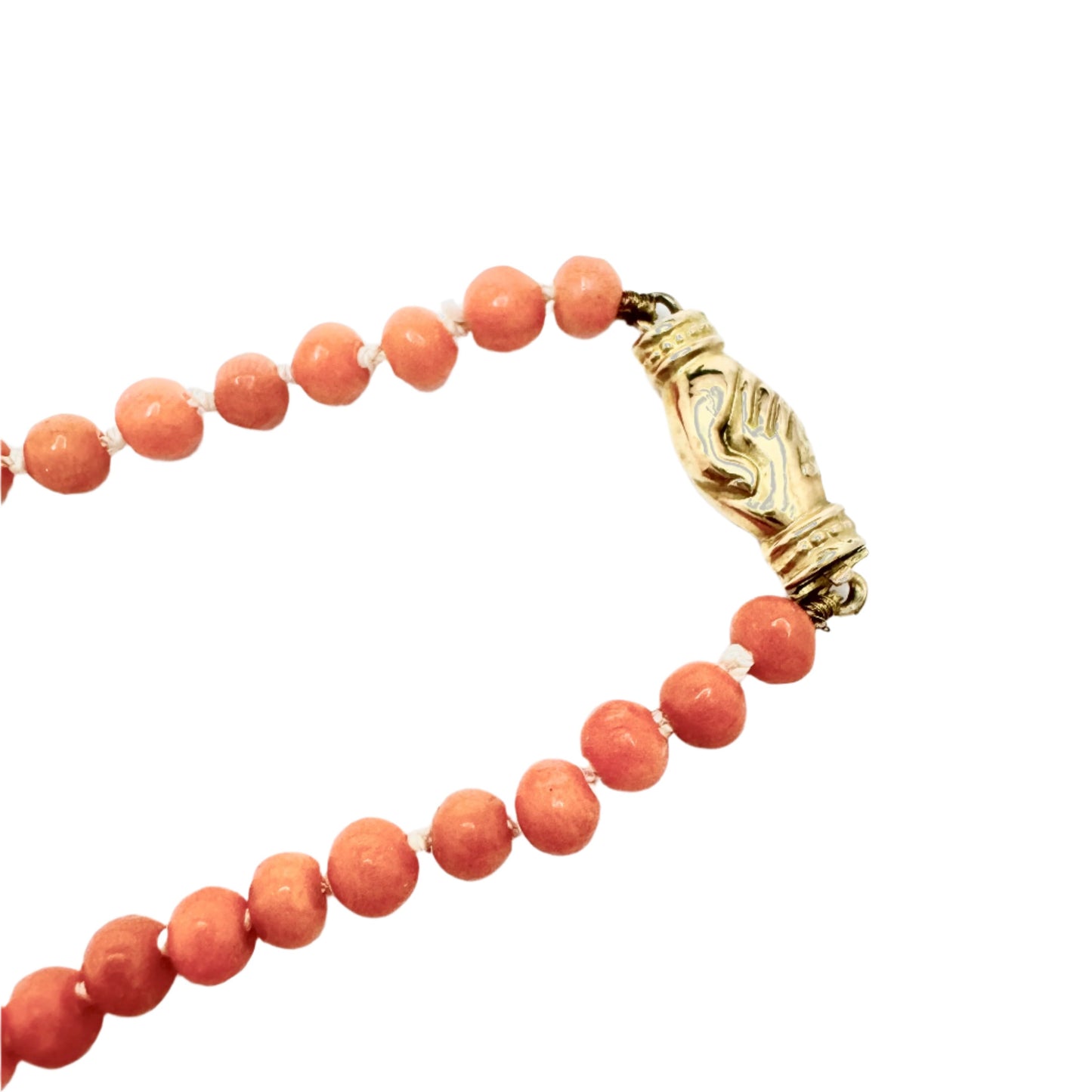 Sweden. Antique Victorian 18k Gold Coral Necklace.