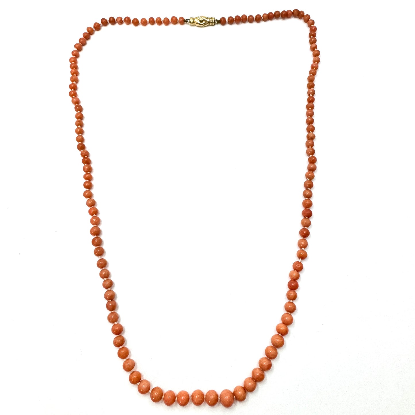 Sweden. Antique Victorian 18k Gold Coral Necklace.