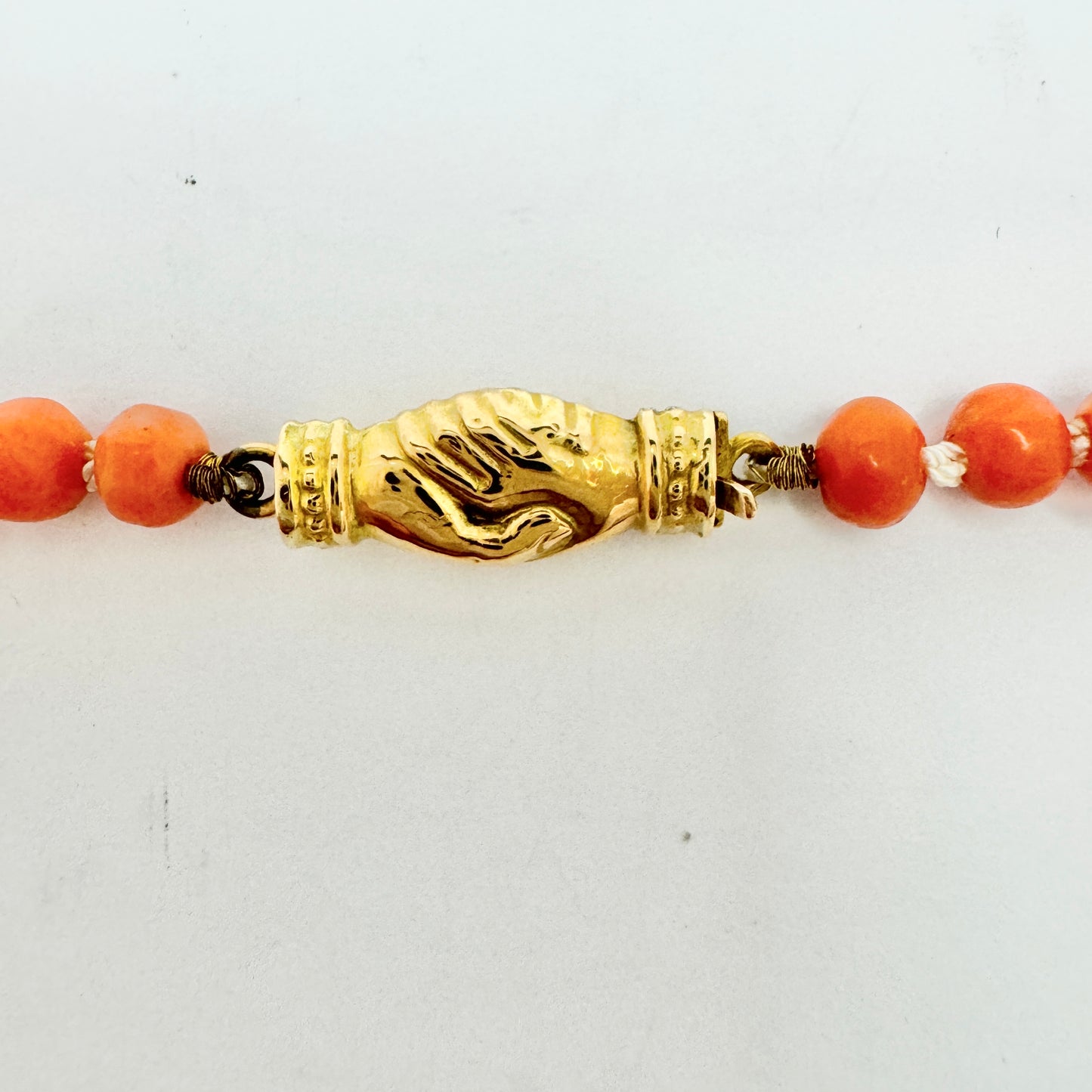 Sweden. Antique Victorian 18k Gold Coral Necklace.