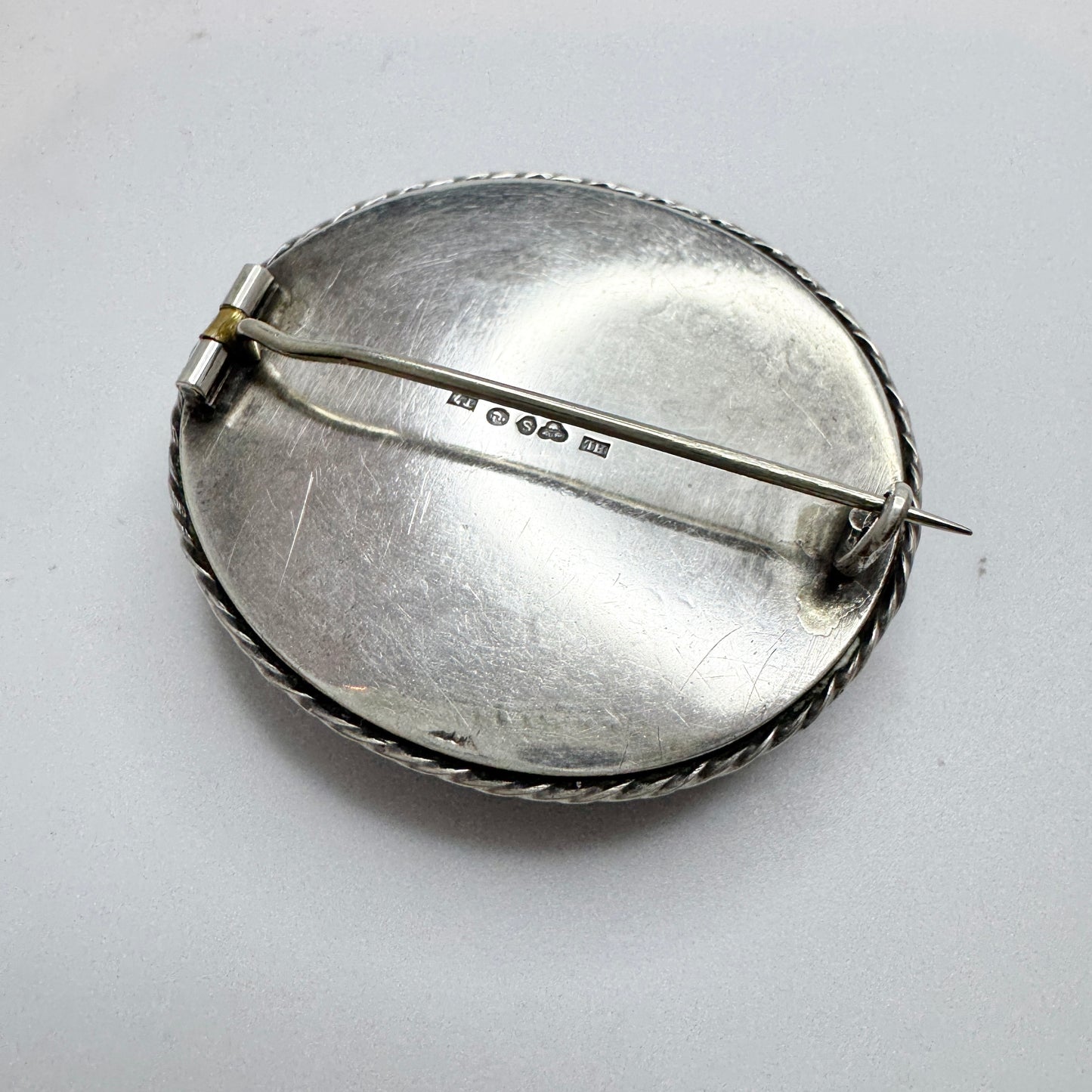 Hugo Lundstedt, Sweden 1921. Antique Arts & Crafts Silver Enamel Brooch