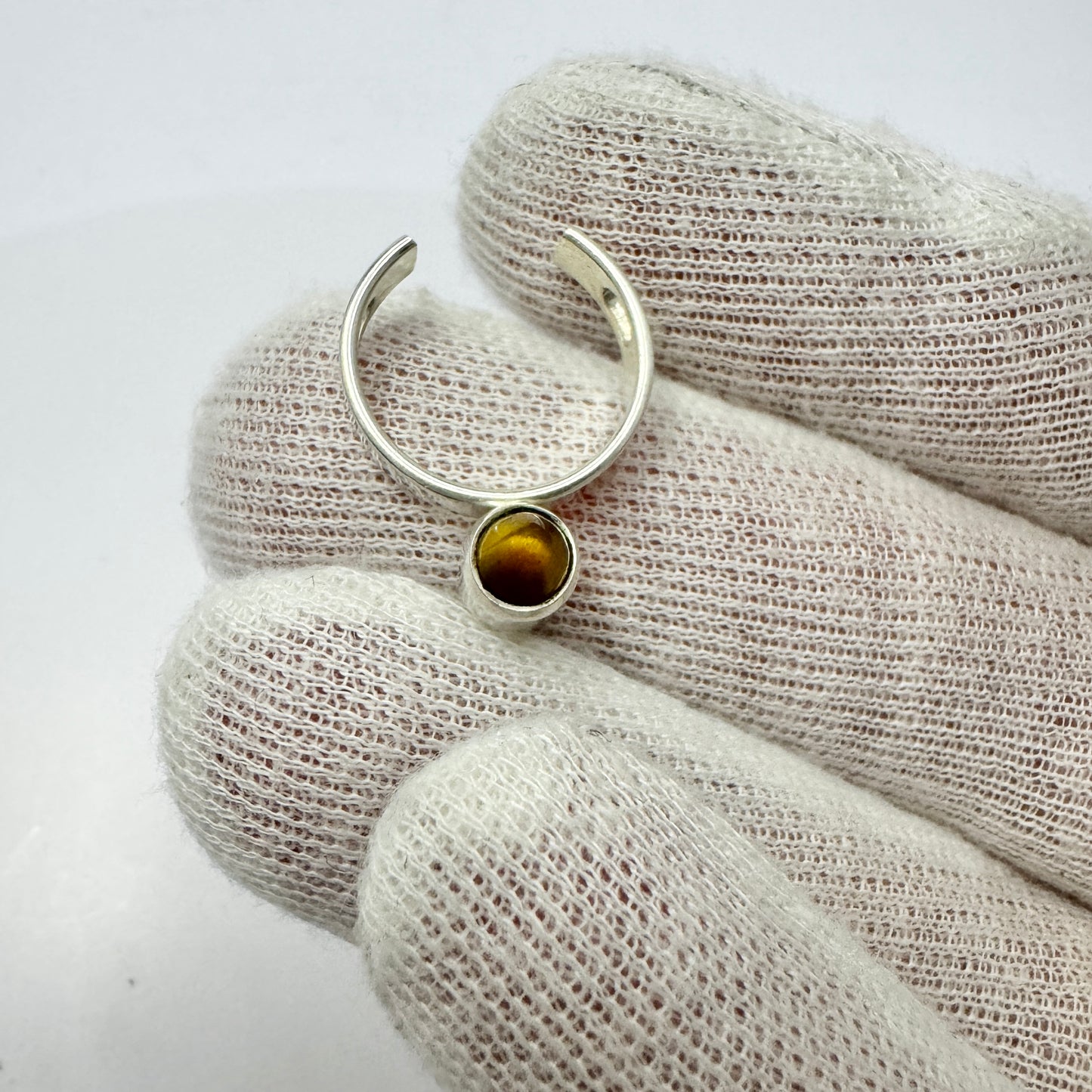 Elis Kauppi, Kupittaan Kulta Finland 1965. Vintage Solid Silver Tiger's Eye Pendant