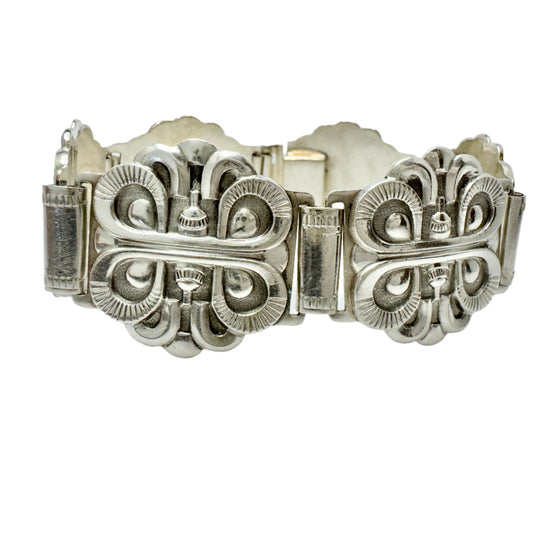 David-Andersen, Norway 1930-40s. Vintage Solid Silver Bracelet.