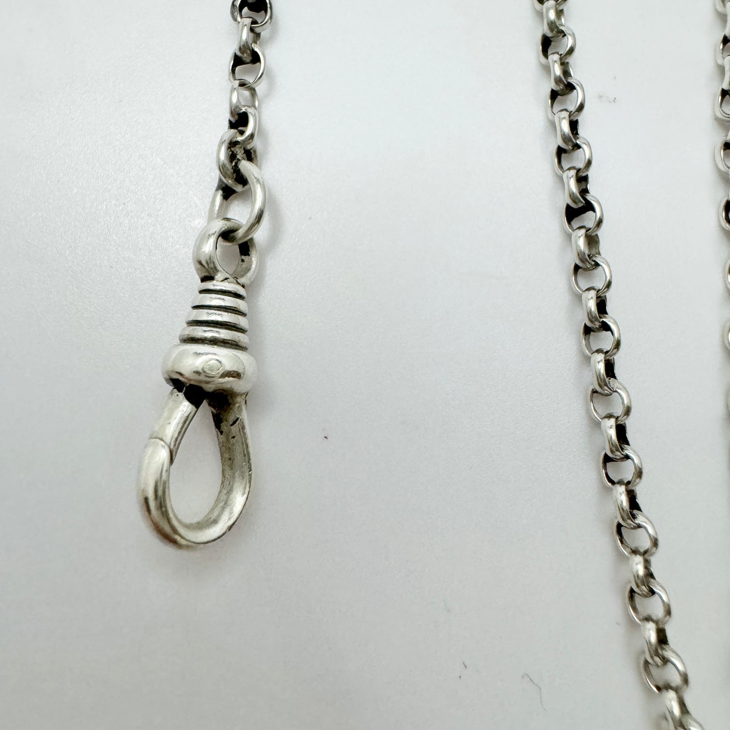 Sweden early 1900s. Antique Solid Silver Watch Chain in Necklace Length.