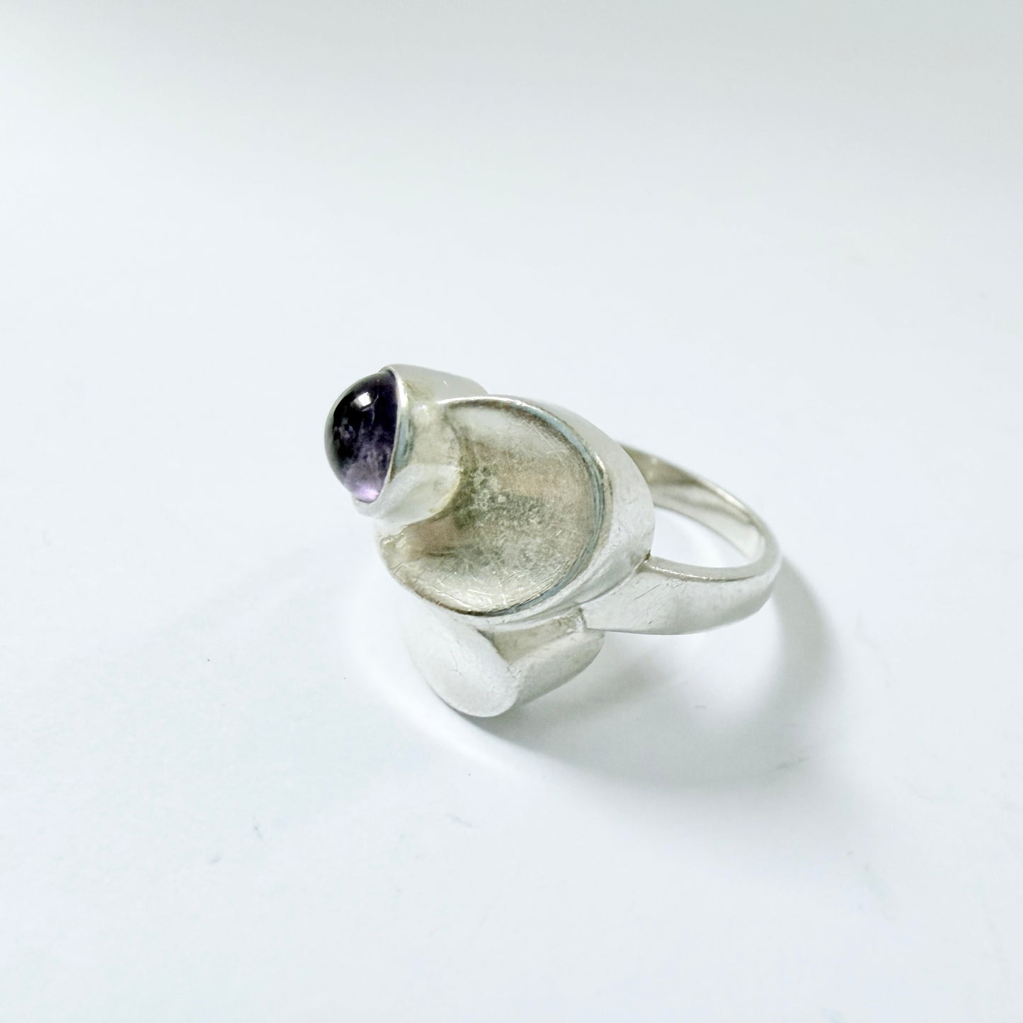 Vintage 1950-60s. Sterling Silver Amethyst Ring.