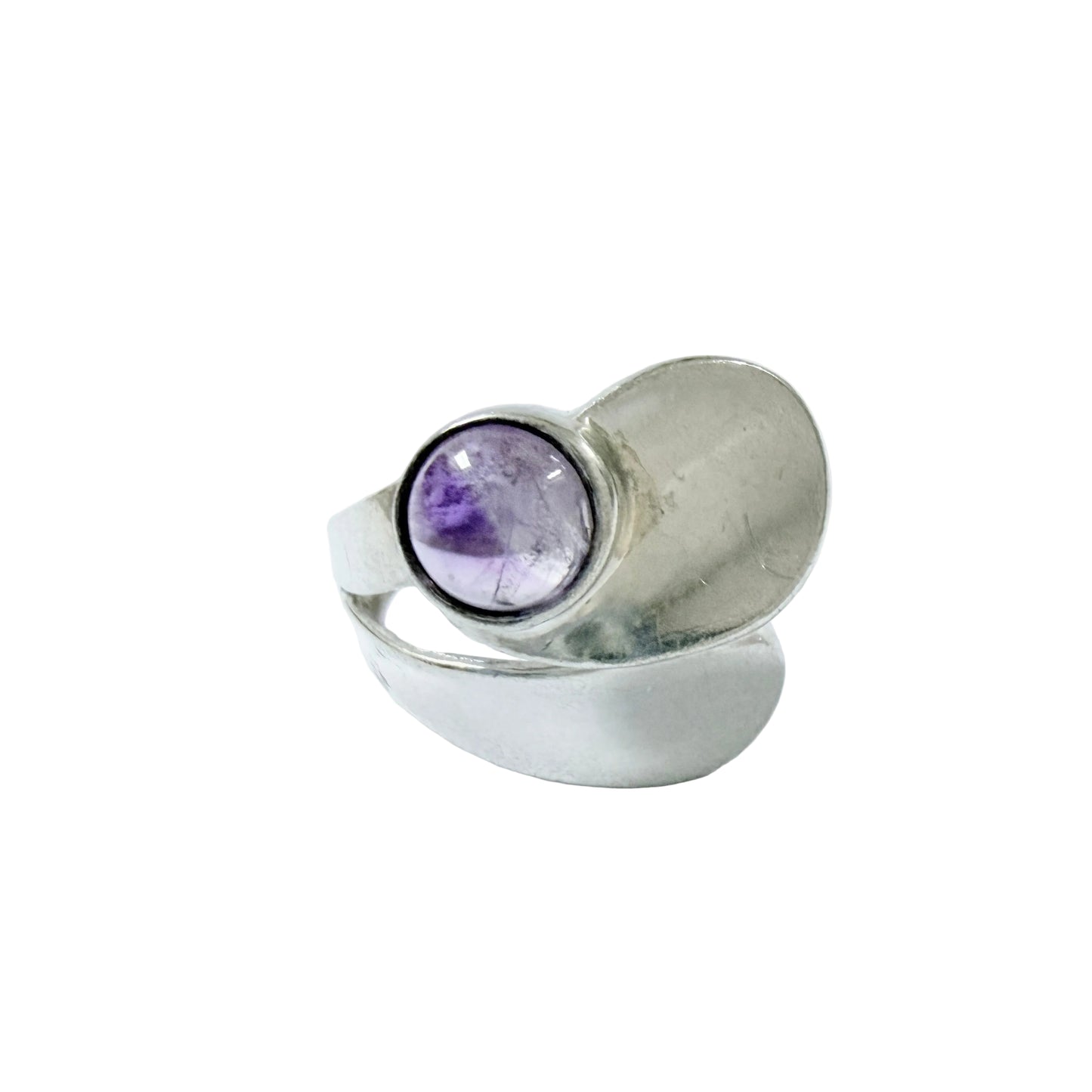 Vintage 1950-60s. Sterling Silver Amethyst Ring.