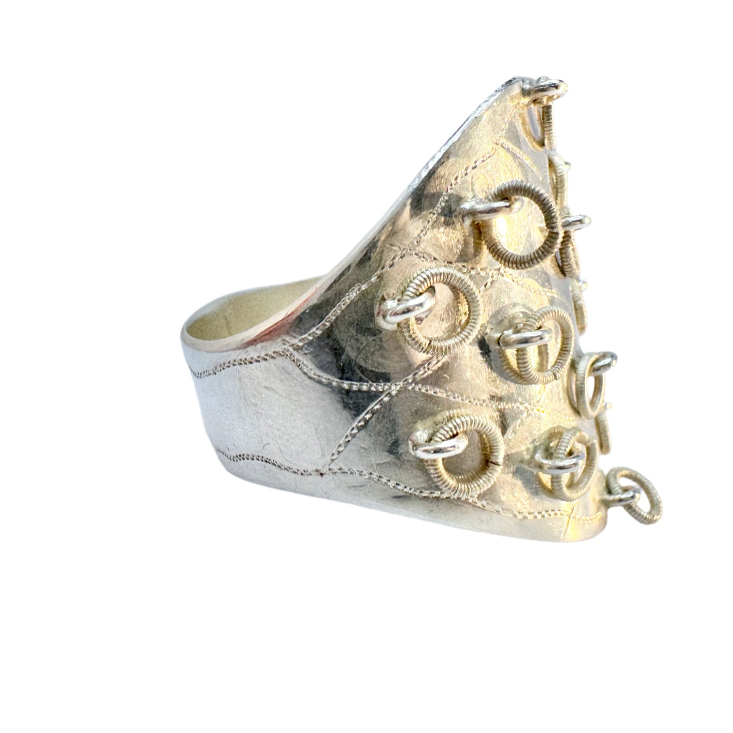 Sweden 1942. Vintage Solid Silver Sami / Laplander Scarf Ring.