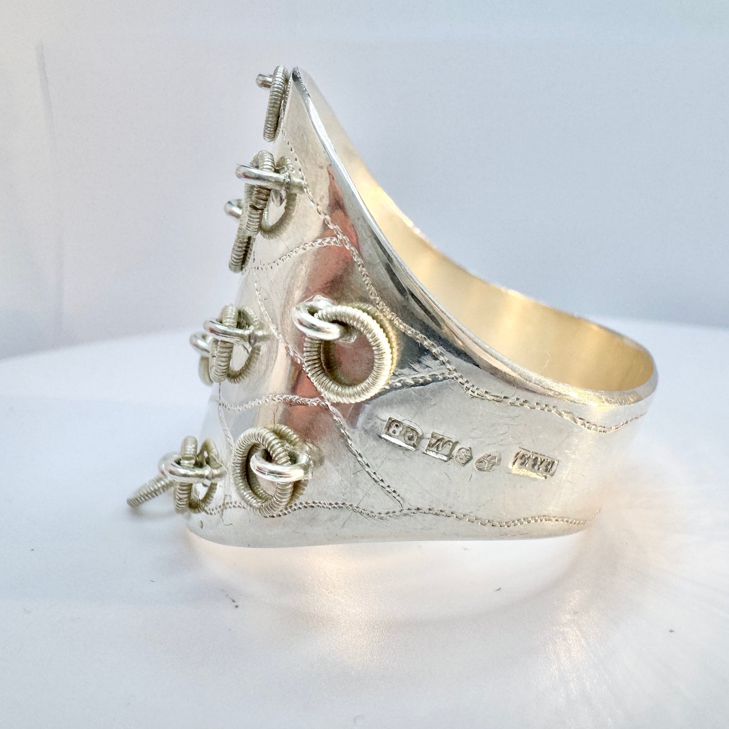 Sweden 1942. Vintage Solid Silver Sami / Laplander Scarf Ring.