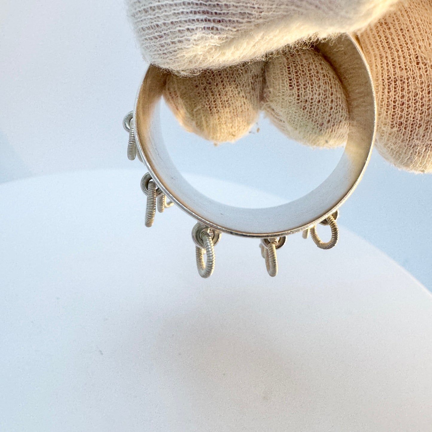 Sweden 1942. Vintage Solid Silver Sami / Laplander Scarf Ring.